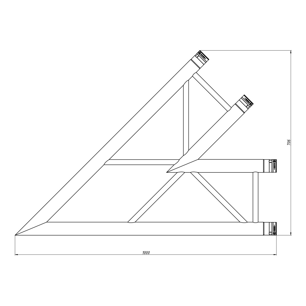 FORTEX FX34-C19 vierkant truss 2-weg 45 graden hoek FORTEX FX34-C19 vierkant truss 2-weg 45 graden hoek
