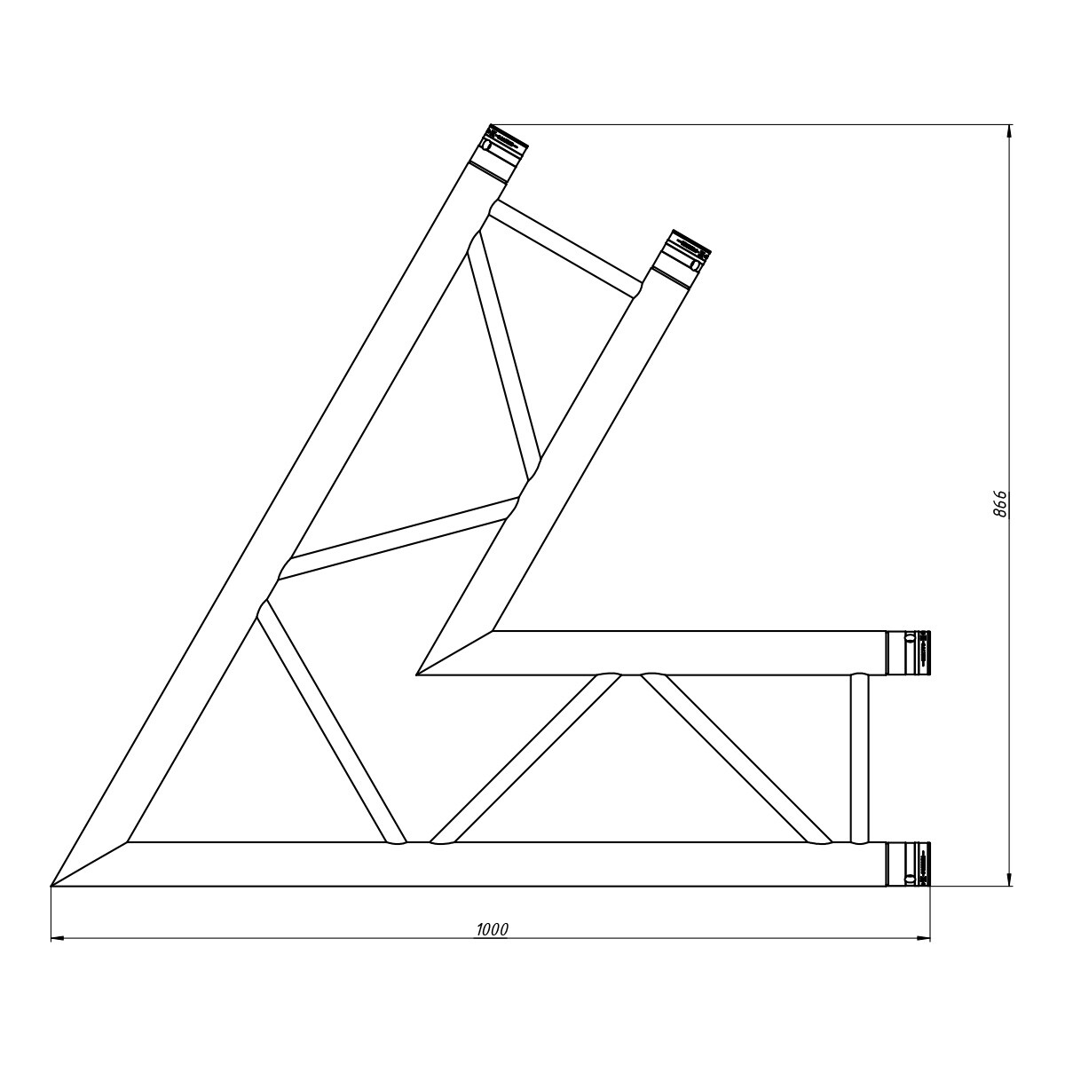 FORTEX FX34-C20 vierkant truss 2-weg 60 graden hoek FORTEX FX34-C20 vierkant truss 2-weg 60 graden hoek