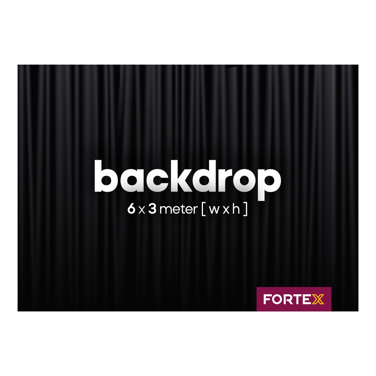 FORTEX Backdrop 6m (b) x 3m (h) zwart 320 gram/m² FORTEX Backdrop 6m (b) x 3m (h) zwart 320 gram/m²