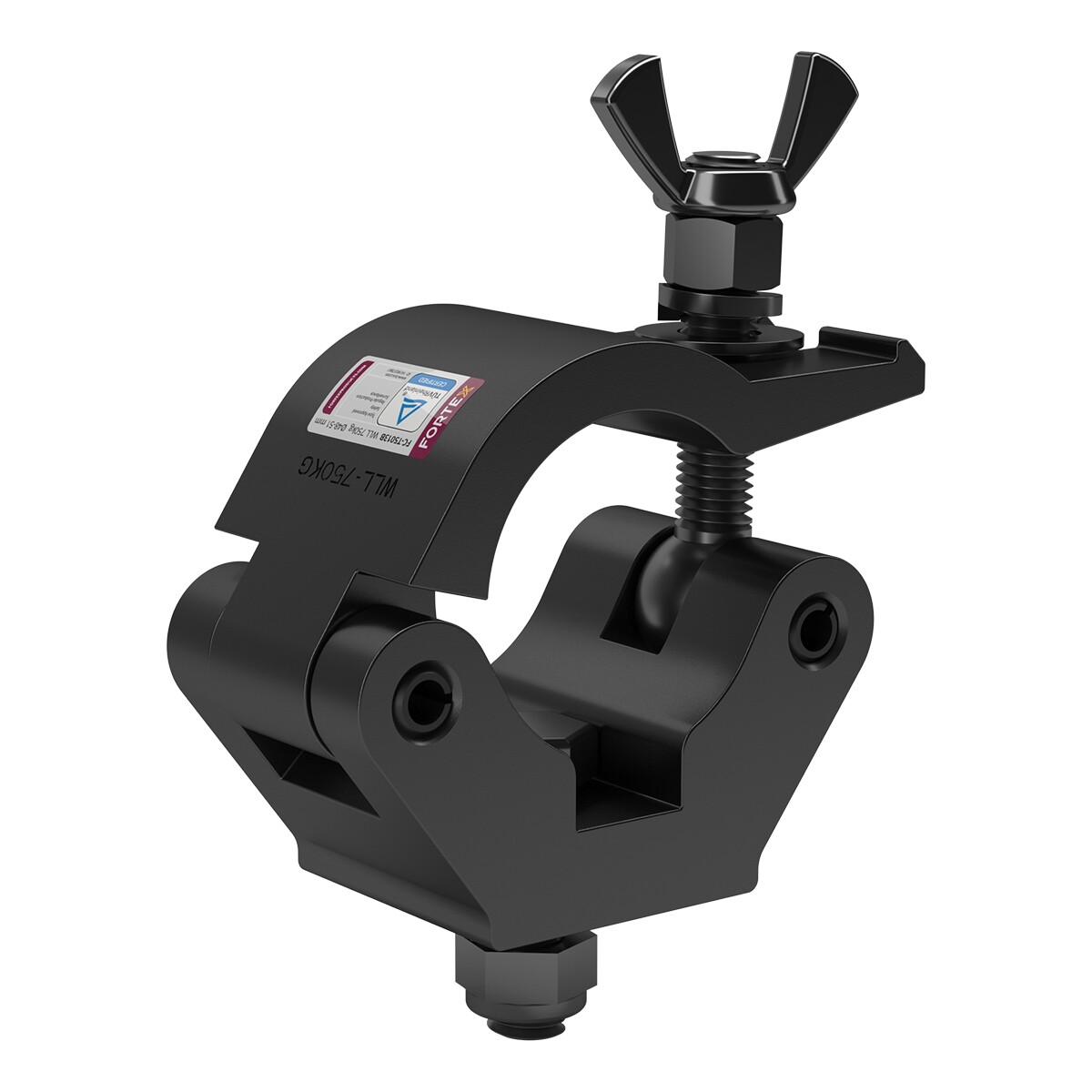 FORTEX Half Coupler truss klem WLL 750kg buis Ø48-51mm zwart FORTEX Half Coupler truss klem WLL 750kg buis Ø48-51mm zwart