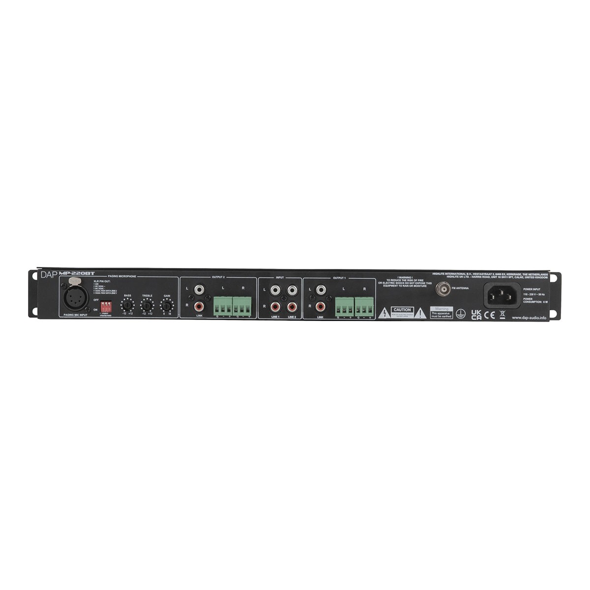 DAP MP-220BT Mediaspeler met bluetooth 1U DAP MP-220BT Mediaspeler met bluetooth 1U