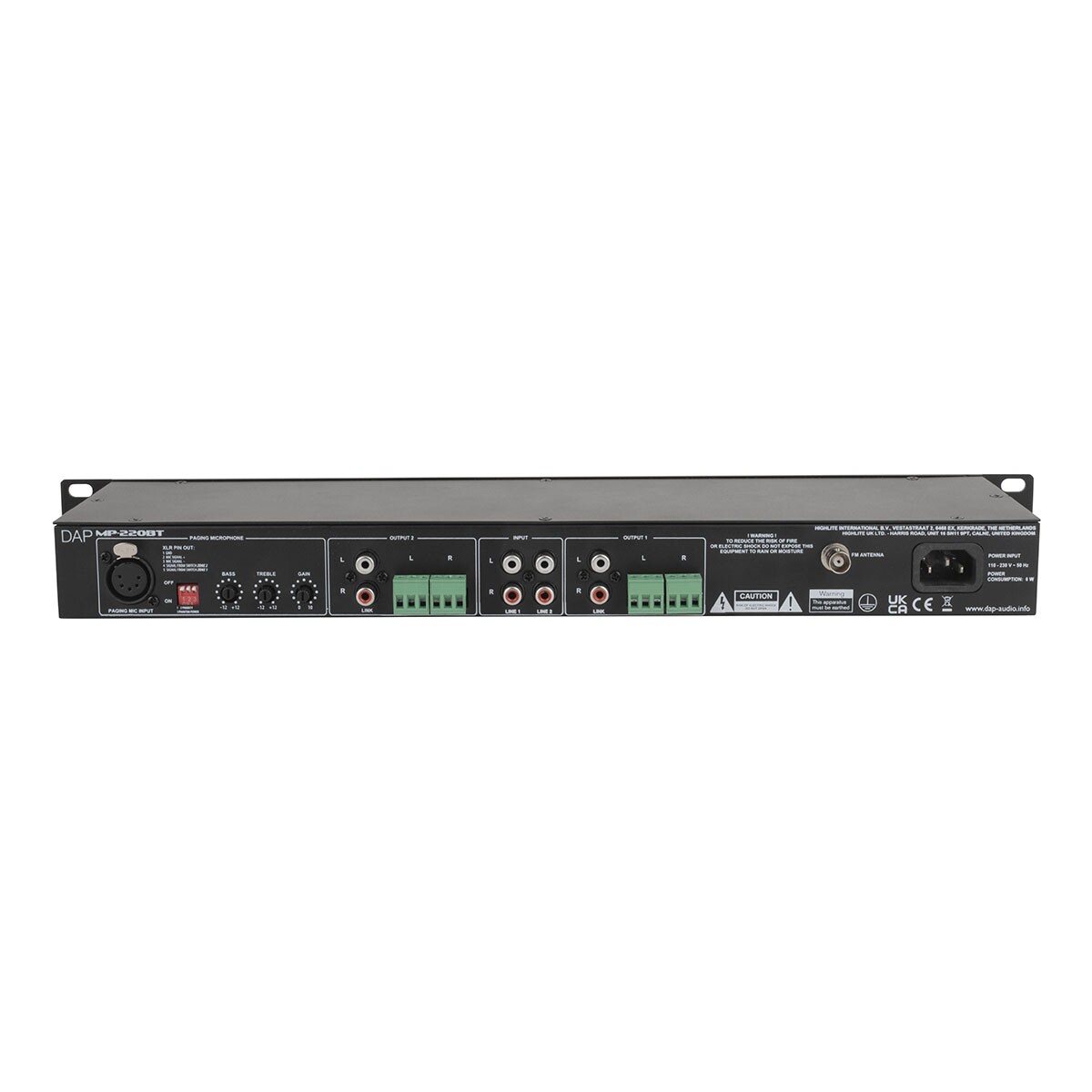 DAP MP-220BT Mediaspeler met bluetooth 1U DAP MP-220BT Mediaspeler met bluetooth 1U