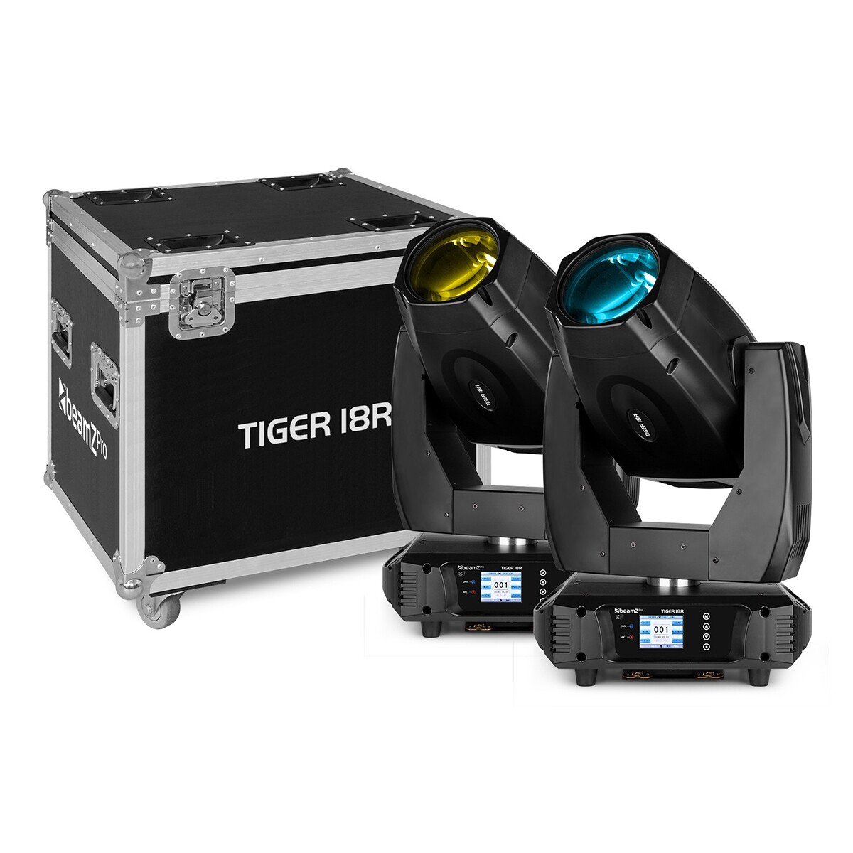 BeamZ Pro Tiger 18R BSW 380W CMY Moving Heads in Flightcase BeamZ Pro Tiger 18R BSW 380W CMY Moving Heads in Flightcase
