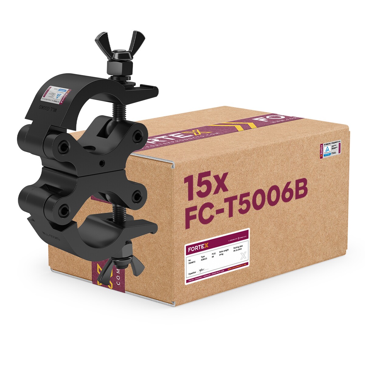 15x FORTEX Swivel Coupler truss klem WLL 500kg buis Ø48-51mm 15x FORTEX Swivel Coupler truss klem WLL 500kg buis Ø48-51mm