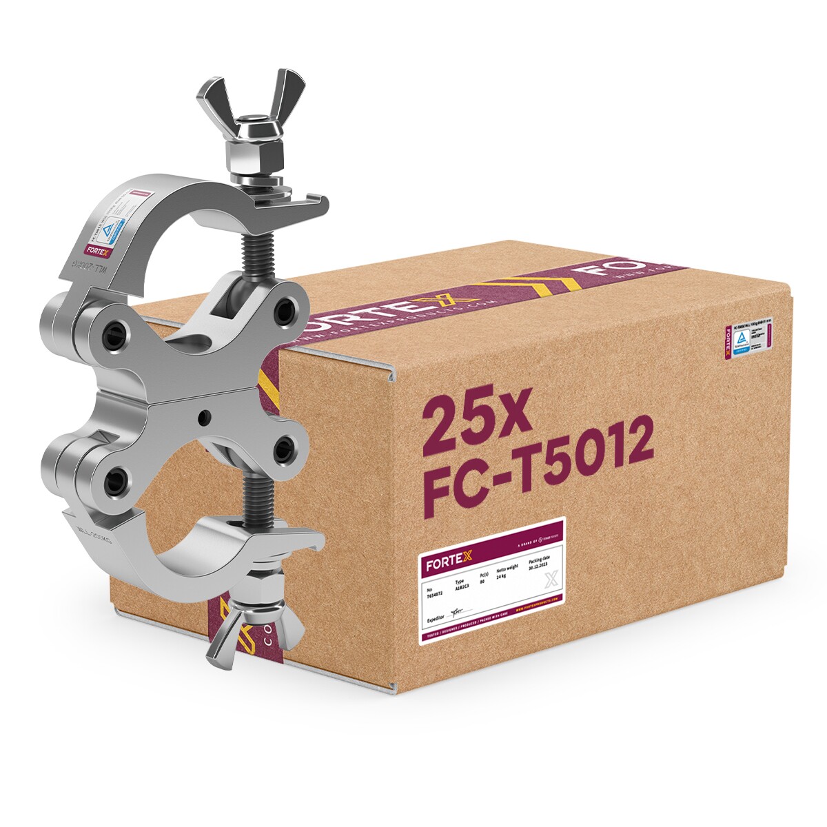25x FORTEX Slimline Swivel Coupler truss klem WLL 200kg buis Ø48-51mm 25x FORTEX Slimline Swivel Coupler truss klem WLL 200kg buis Ø48-51mm