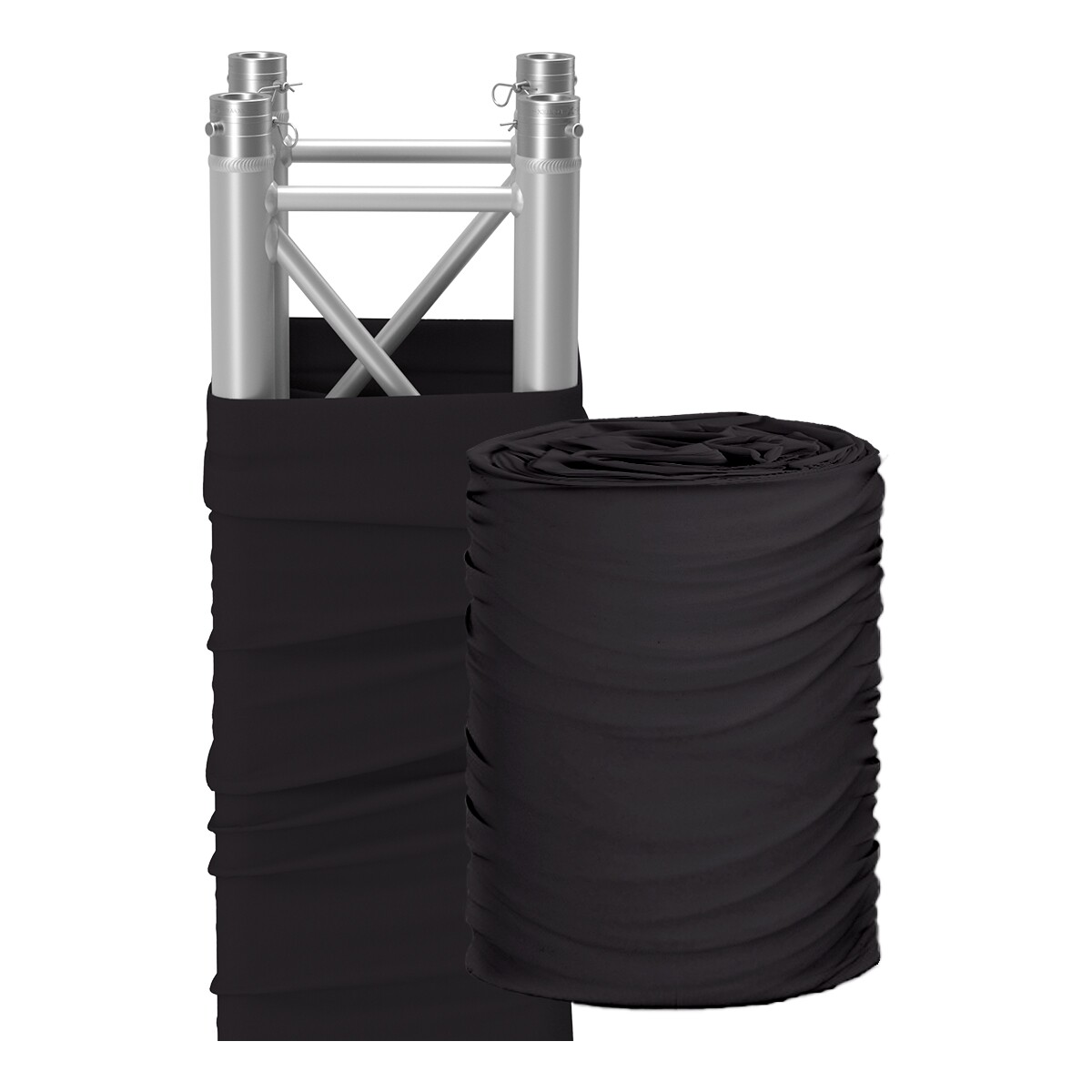 FORTEX Truss Stretch Cover voor 30 serie vierkant Rol 30 meter sleeve zwart FORTEX Truss Stretch Cover voor 30 serie vierkant Rol 30 meter sleeve zwart