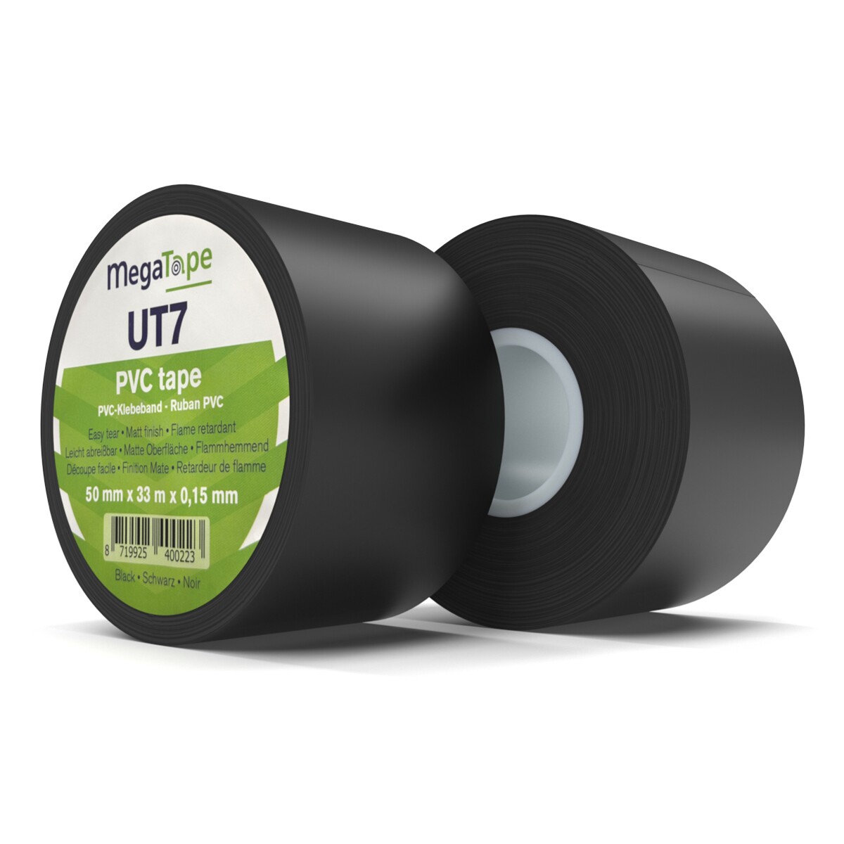 MegaTape UT7 balletvloer PVC tape - 33 m op rol 50 mm zwart MegaTape UT7 balletvloer PVC tape - 33 m op rol 50 mm zwart