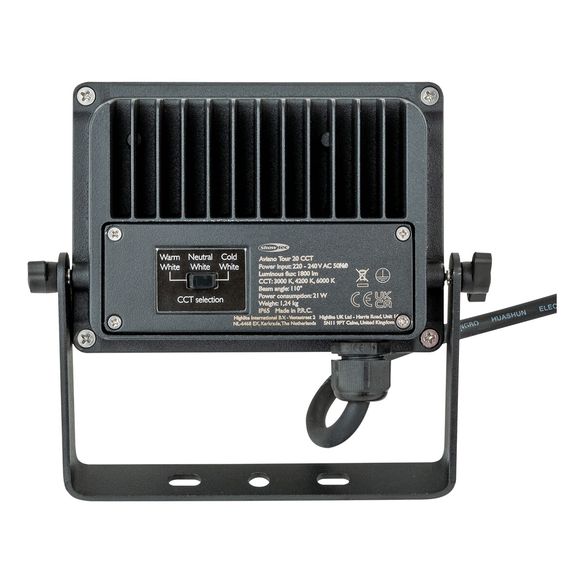 Showtec Aviano Tour 20W CCT LED Schijnwerper met instelbare kleurtemperatuur Showtec Aviano Tour 20W CCT LED Schijnwerper met instelbare kleurtemperatuur