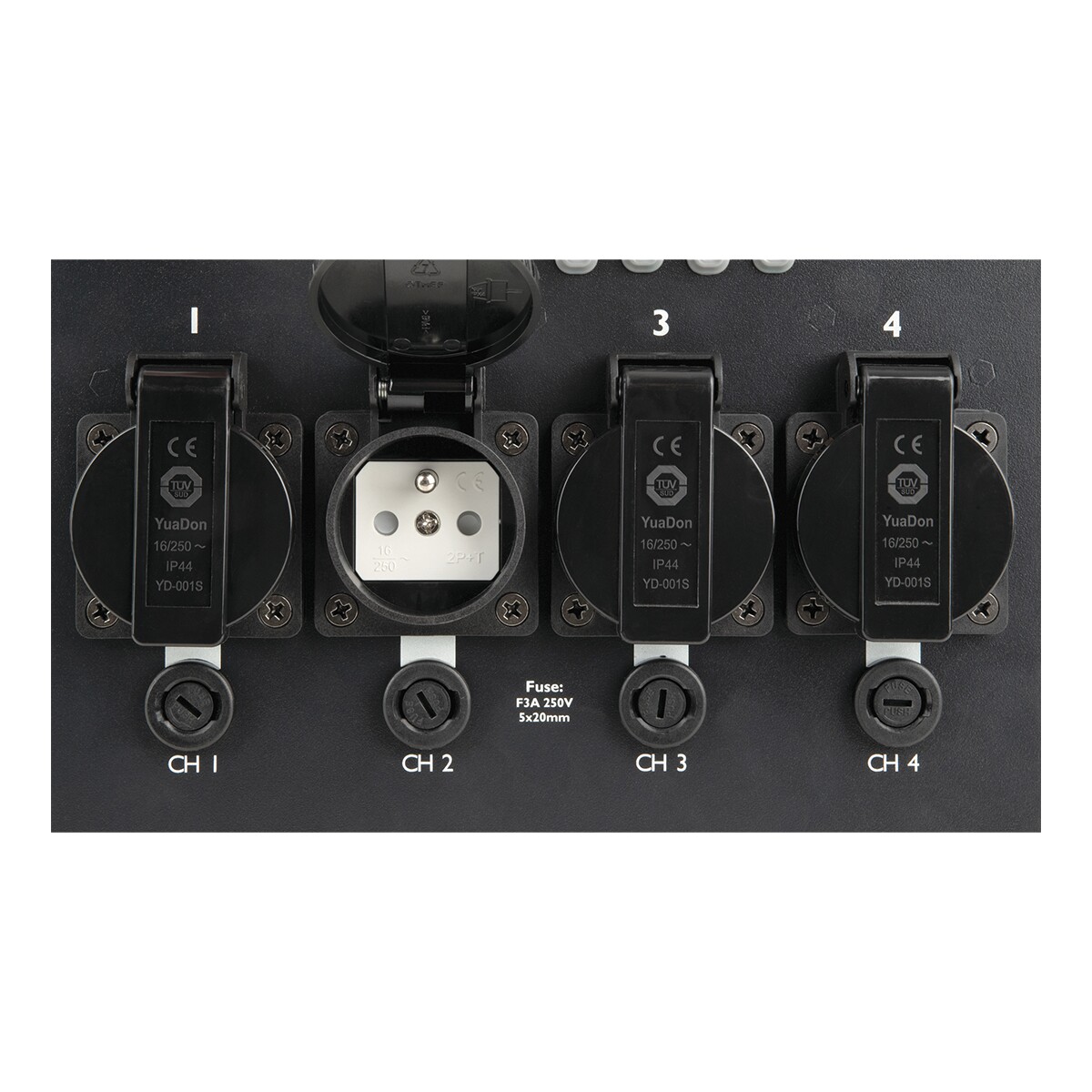 Showtec TED Pack LC CEE 7/5 4-Kanaals dimmer pack met local control - UK Outputs Showtec TED Pack LC CEE 7/5 4-Kanaals dimmer pack met local control - UK Outputs