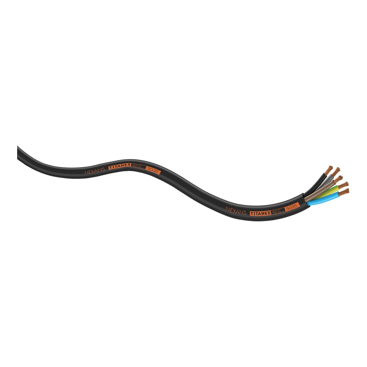 Titanex Neopreen stroomkabel 5x 4mm² - per meter Titanex Neopreen stroomkabel 5x 4mm² - per meter
