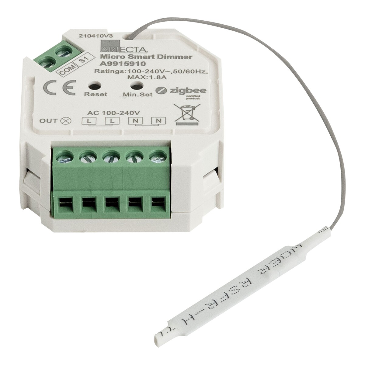 Artecta ZigBee Micro Smart Dimmer 1-kanaals dimmer met ZigBee protocol Artecta ZigBee Micro Smart Dimmer 1-kanaals dimmer met ZigBee protocol