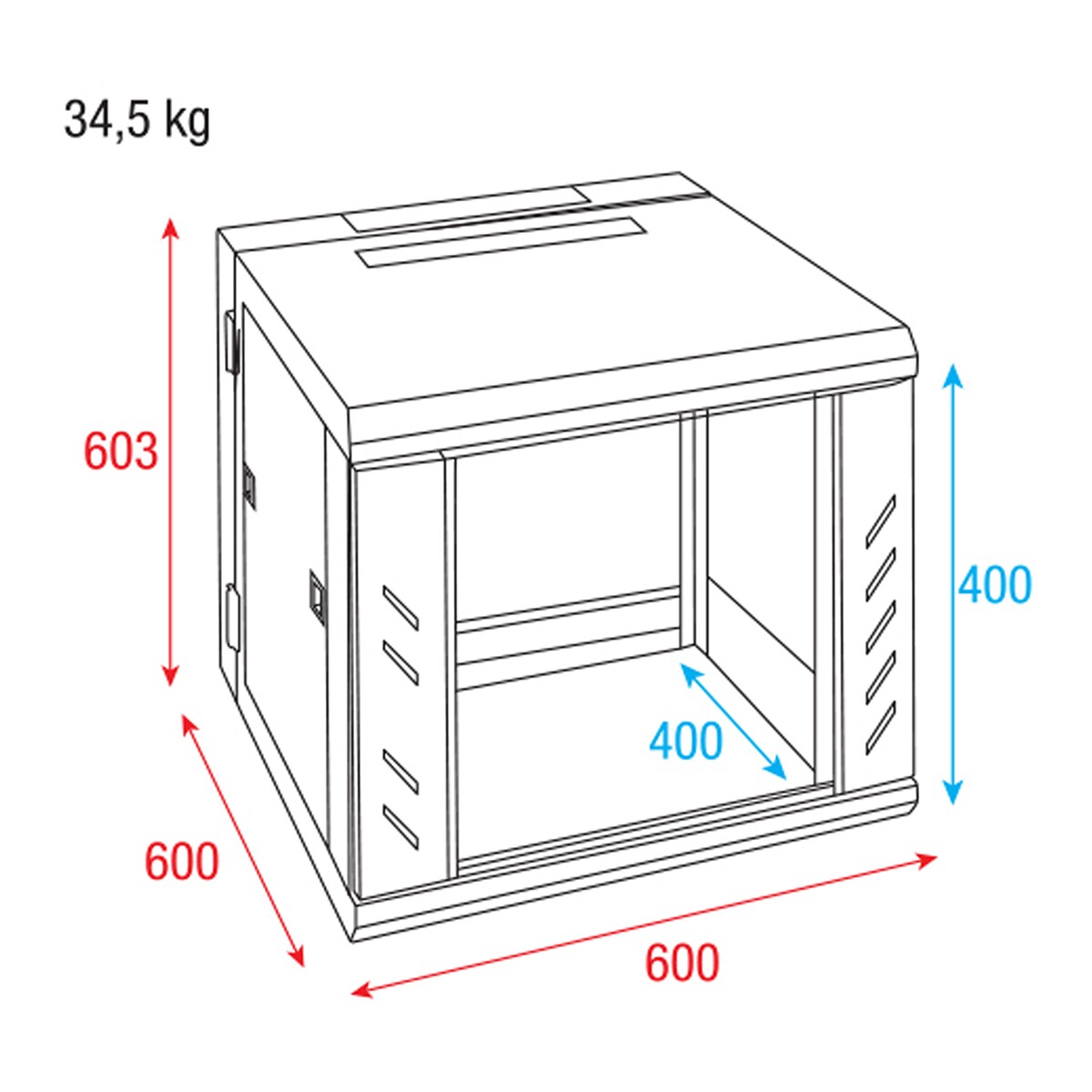 Showgear RCA-WMH-9 9U 19" Patch Panel Rack, wandmontage, scharnierende achterkant Showgear RCA-WMH-9 9U 19" Patch Panel Rack, wandmontage, scharnierende achterkant