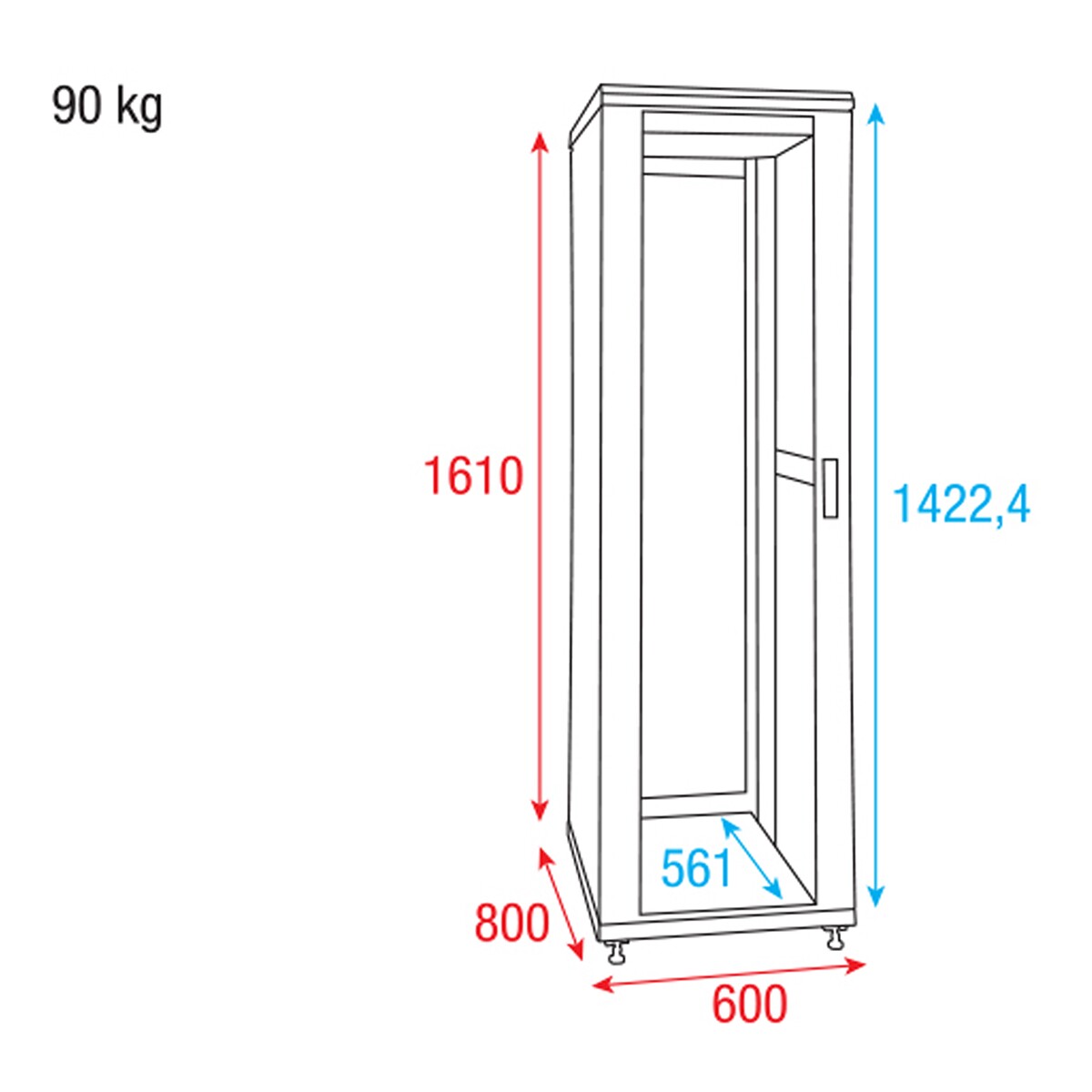 Showgear RCA-FSM-32 32 U Netwerkkast met gaasdeur Showgear RCA-FSM-32 32 U Netwerkkast met gaasdeur