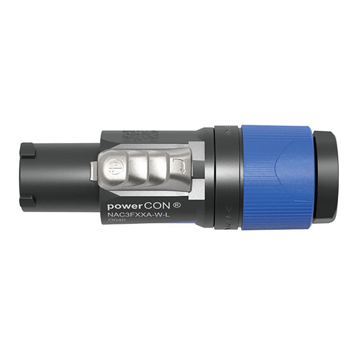 Neutrik® NAC3FXXA-W-L PowerCON Connector - L Grijs/blauwe behuizing - Grote kabeldiameter Neutrik® NAC3FXXA-W-L PowerCON Connector - L Grijs/blauwe behuizing - Grote kabeldiameter