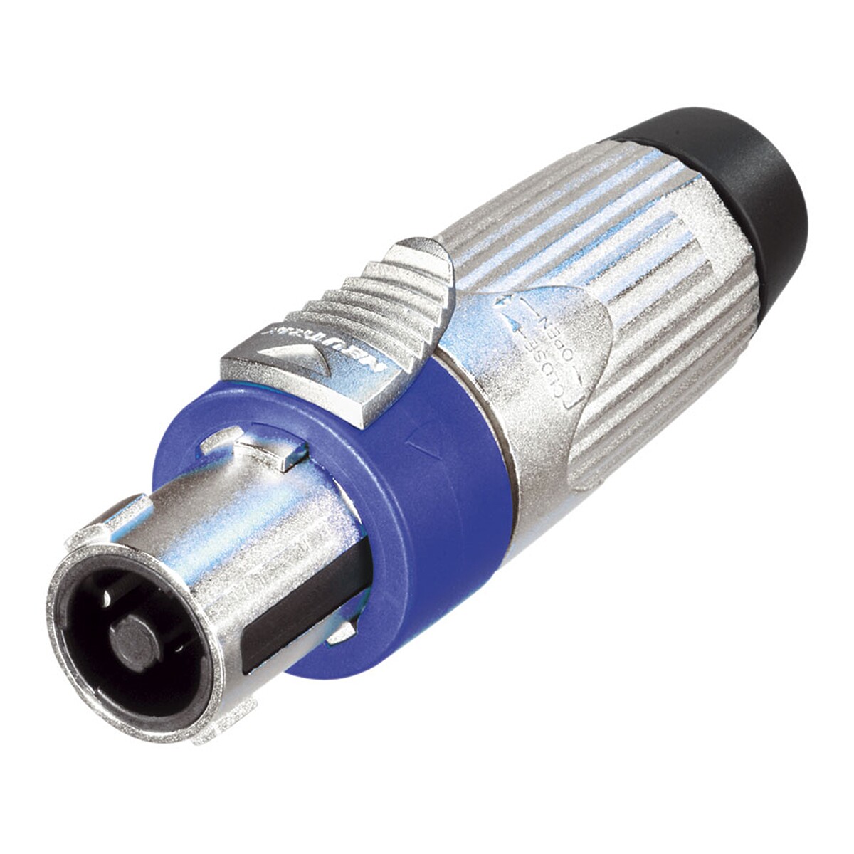 Neutrik® NLT4FXX speakON 4P - female Zilver/blauw Neutrik® NLT4FXX speakON 4P - female Zilver/blauw