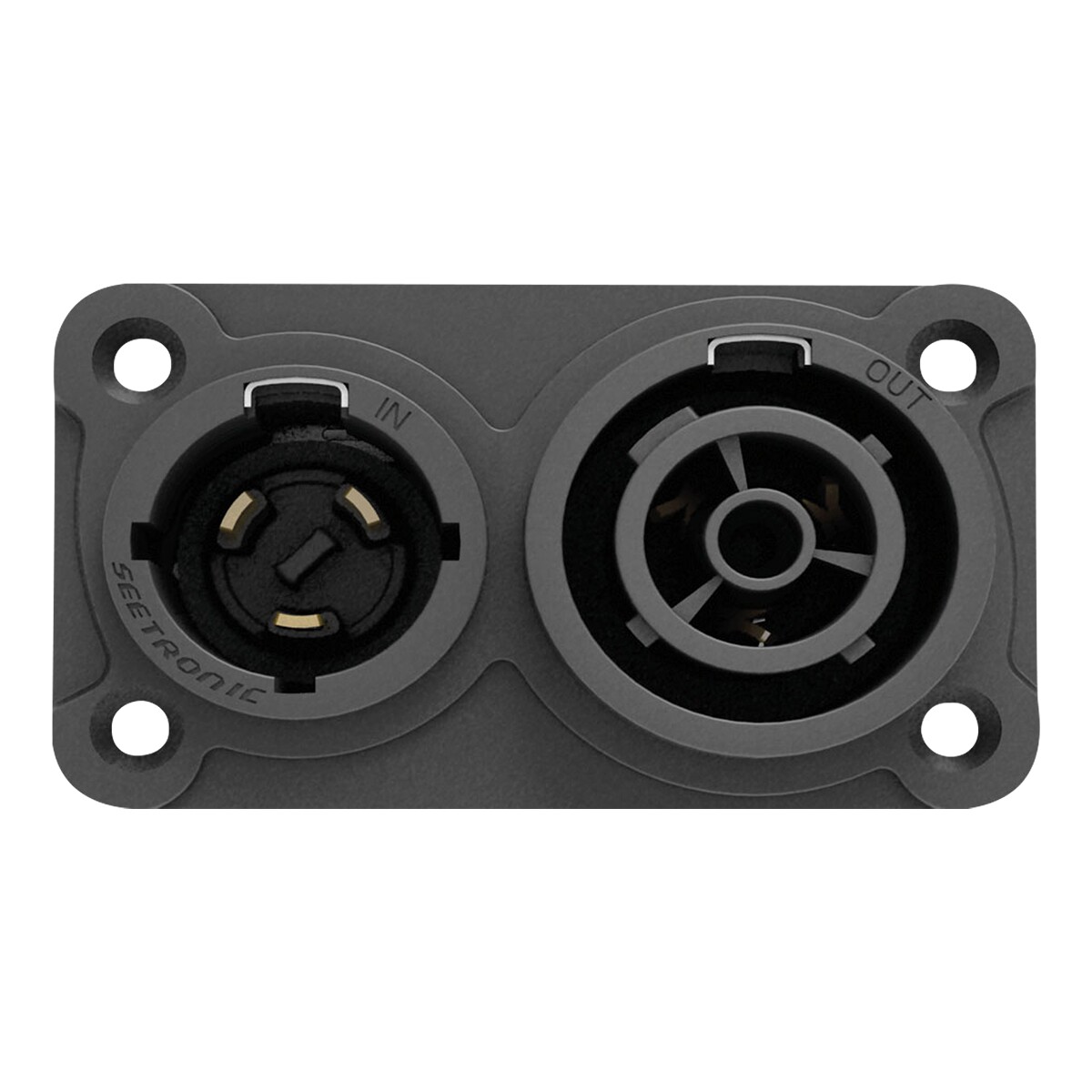 SEETRONIC Power Pro True Inlet/Outlet Combination Chassis 20 A netstekker met vergrendeling