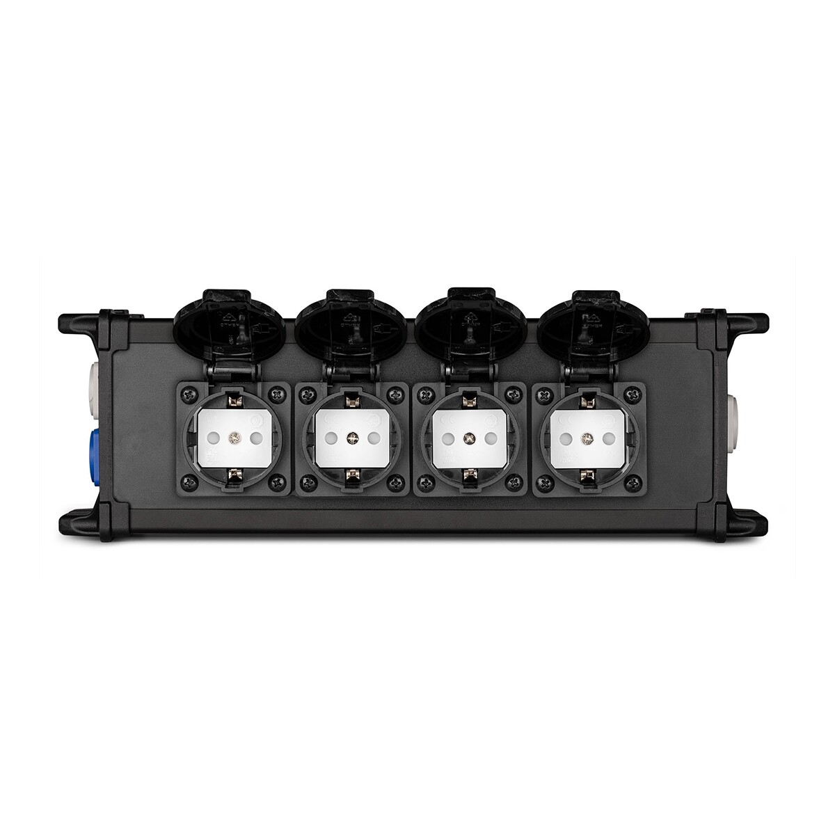 PD Connex PSB40 4-voudige Schuko stroomverdeler met powerCON IN en OUT doorlus - zwart PD Connex PSB40 4-voudige Schuko stroomverdeler met powerCON IN en OUT doorlus - zwart
