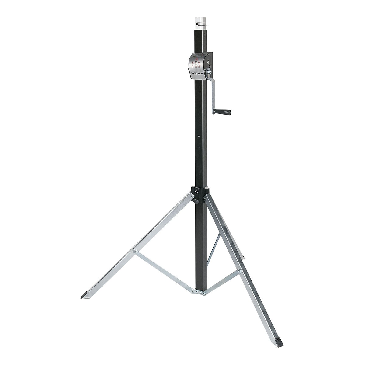 Showgear Basic 2800 Wind-Up statief 2,80m - 80kg Inclusief adapter 28mm - 35mm Showgear Basic 2800 Wind-Up statief 2,80m - 80kg Inclusief adapter 28mm - 35mm