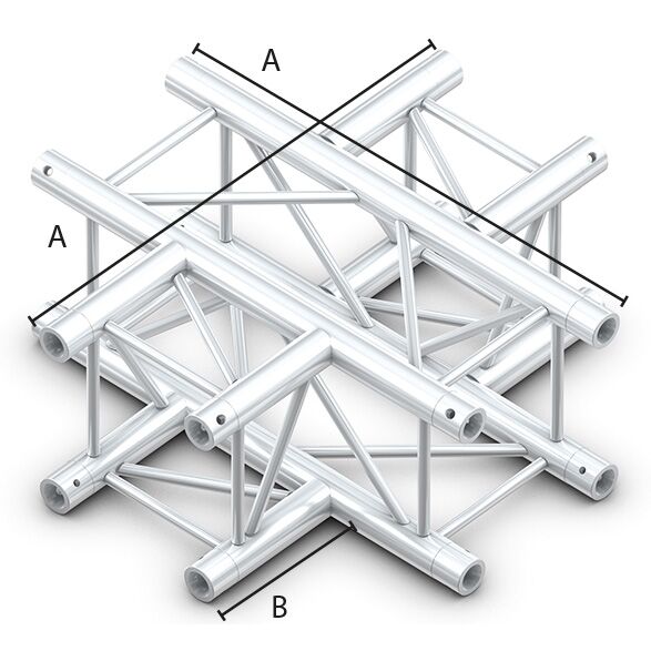 DISCONTINUED - Milos QCB51 truss vierkant 5-weg kruis zwart DISCONTINUED - Milos QCB51 truss vierkant 5-weg kruis zwart