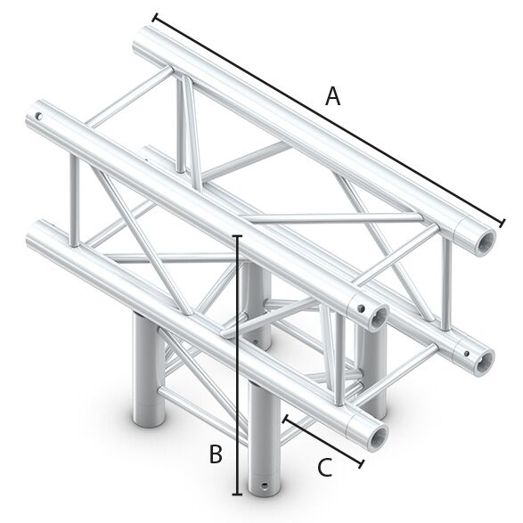 DISCONTINUED - Milos QCB51 truss vierkant 5-weg kruis zwart DISCONTINUED - Milos QCB51 truss vierkant 5-weg kruis zwart