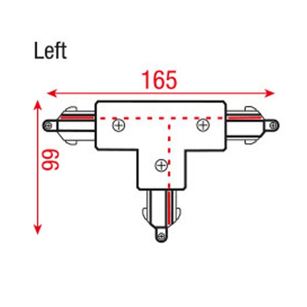 Artecta 3-fase links T-verbinder wit (RAL9003) Artecta 3-fase links T-verbinder wit (RAL9003)