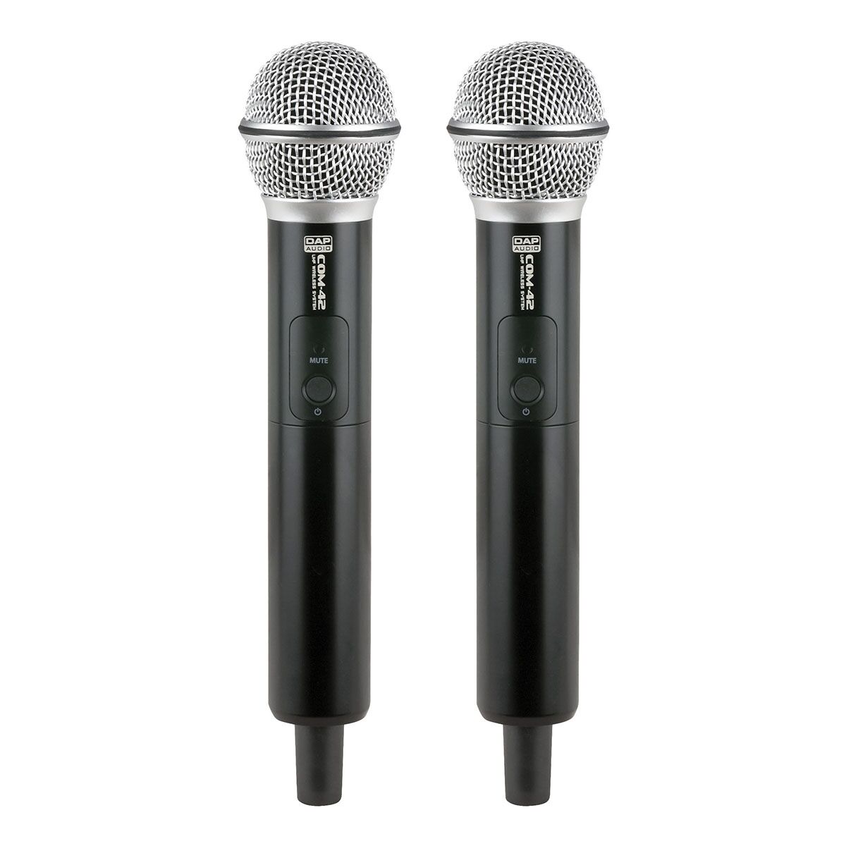 DAP COM-42 Draadloos UHF handheld microfoon systeem - 2-kanalen DAP COM-42 Draadloos UHF handheld microfoon systeem - 2-kanalen