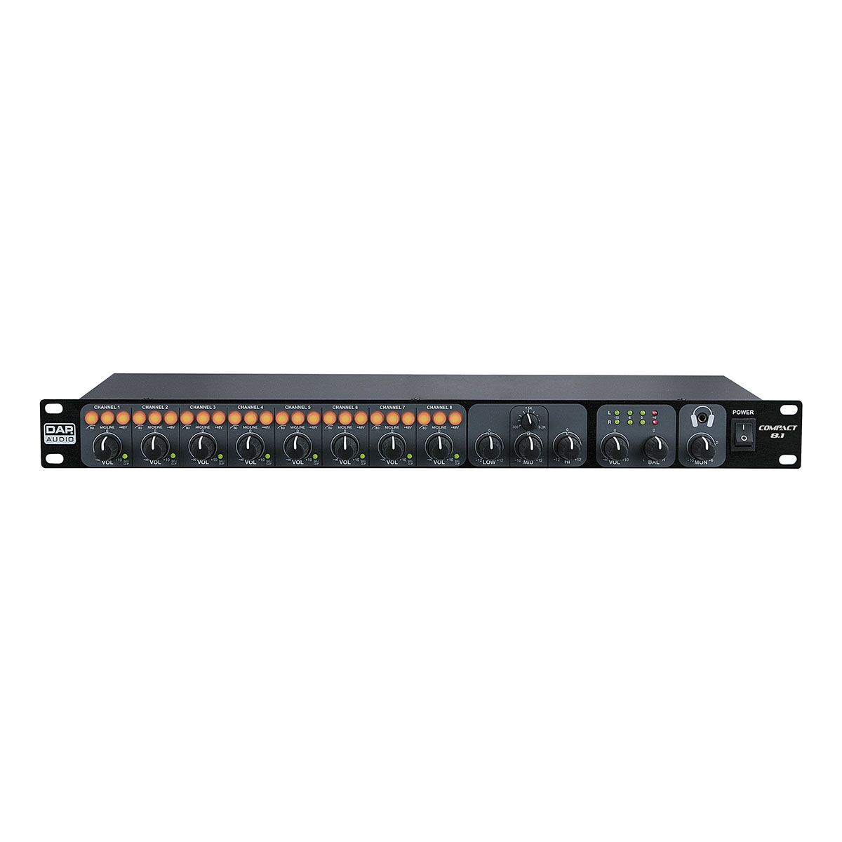 DAP Compact 8.1 Zone-mixer 8 kanalen - 19 inch 1HE DAP Compact 8.1 Zone-mixer 8 kanalen - 19 inch 1HE