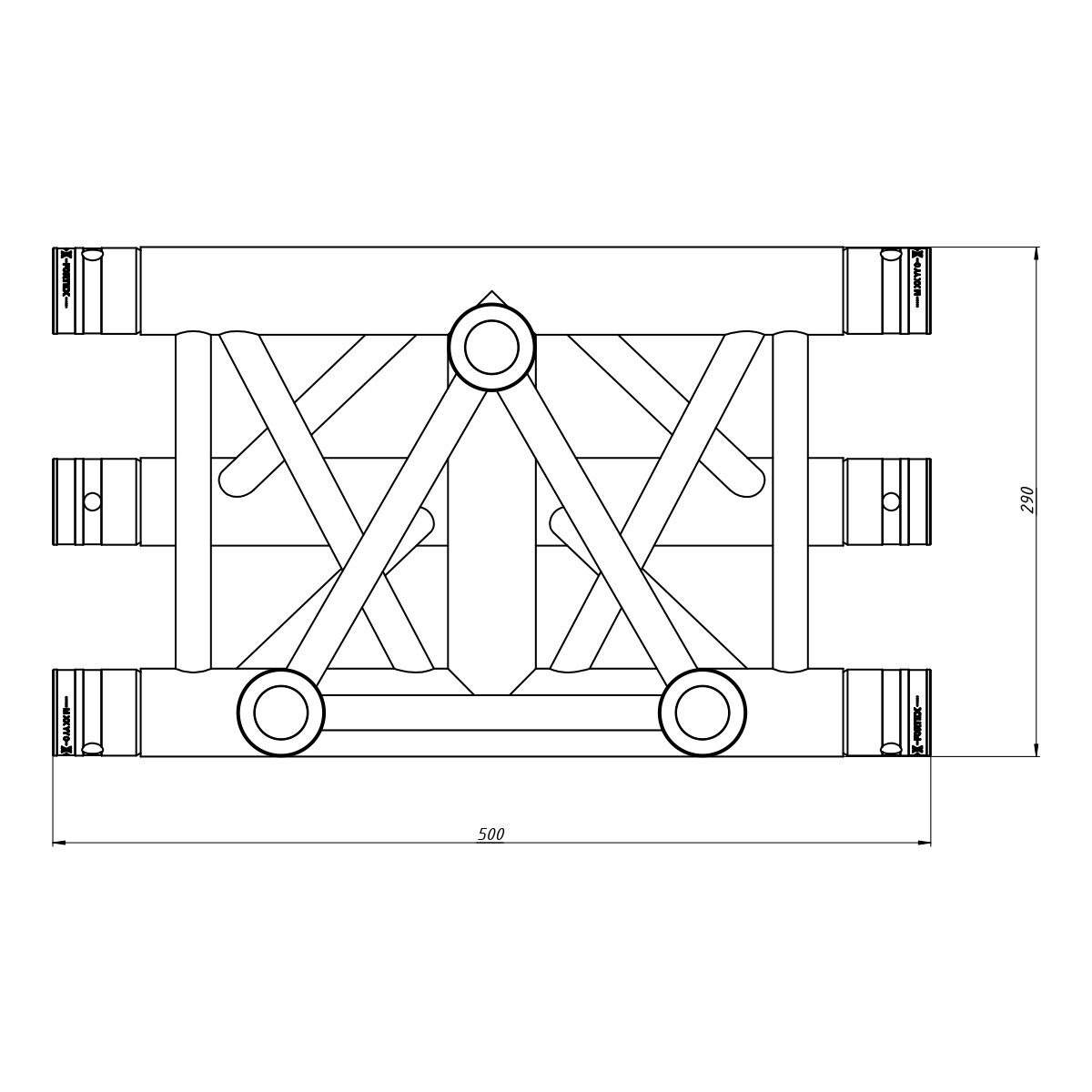FORTEX FX33-T37 driehoek truss 3-weg T-stuk verticaal apex up FORTEX FX33-T37 driehoek truss 3-weg T-stuk verticaal apex up