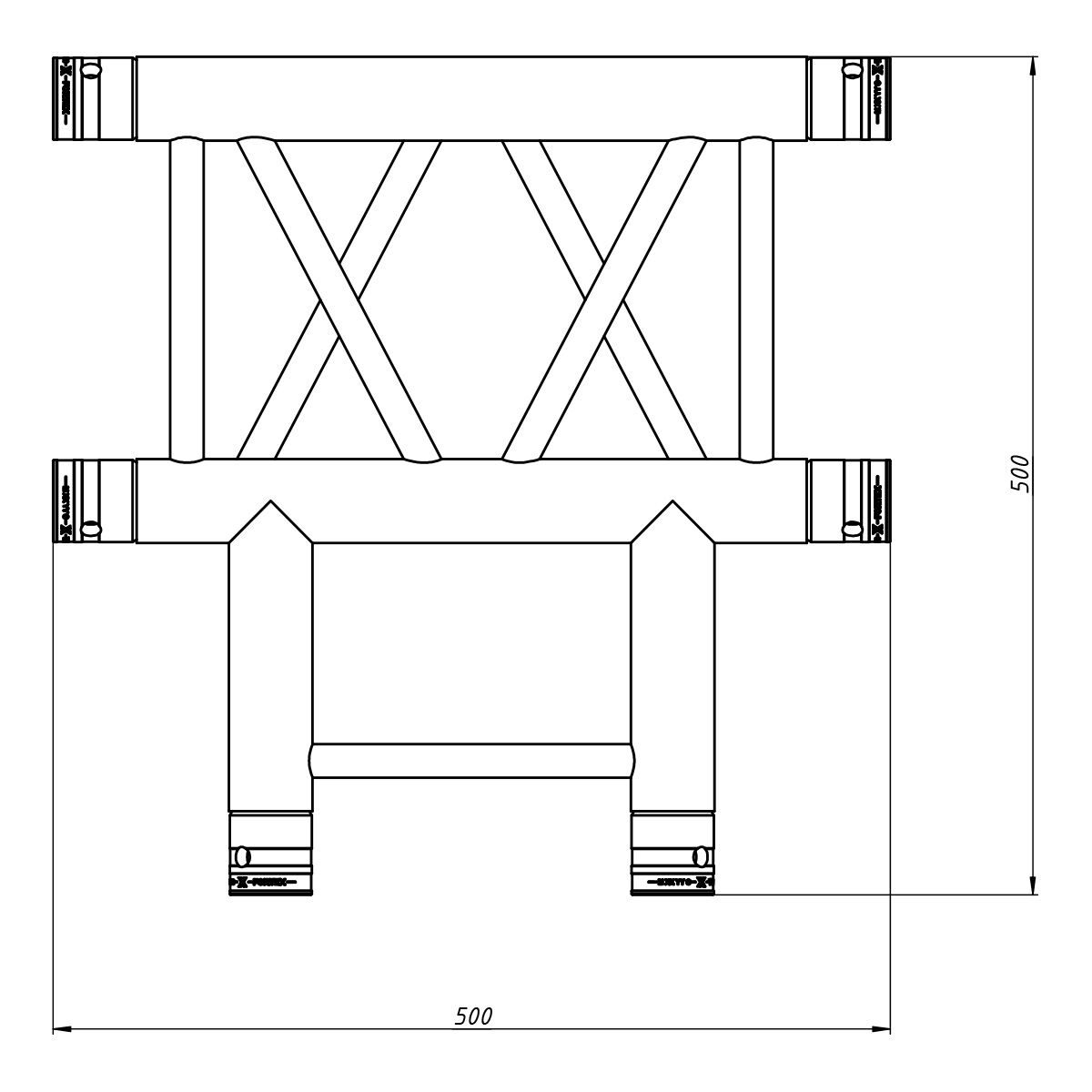 FORTEX FX34-T35 vierkant truss 3-weg T-stuk FORTEX FX34-T35 vierkant truss 3-weg T-stuk