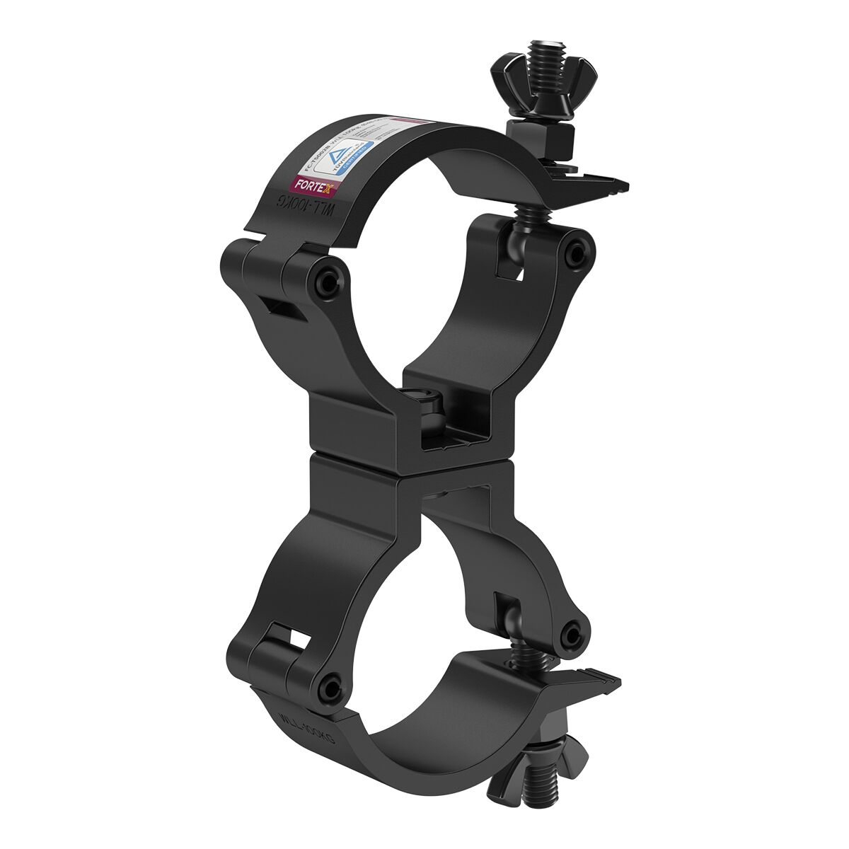 FORTEX Slimline Swivel Coupler truss klem WLL 100kg buis Ø48-51mm zwart FORTEX Slimline Swivel Coupler truss klem WLL 100kg buis Ø48-51mm zwart