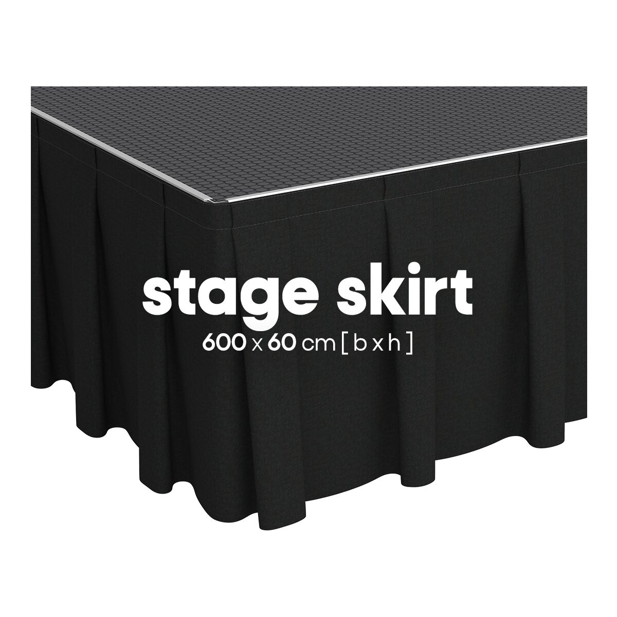 FORTEX Podiumrok geplooid 6m (b) x 60cm (h) StageMolton 320 g/m² zwart FORTEX Podiumrok geplooid 6m (b) x 60cm (h) StageMolton 320 g/m² zwart