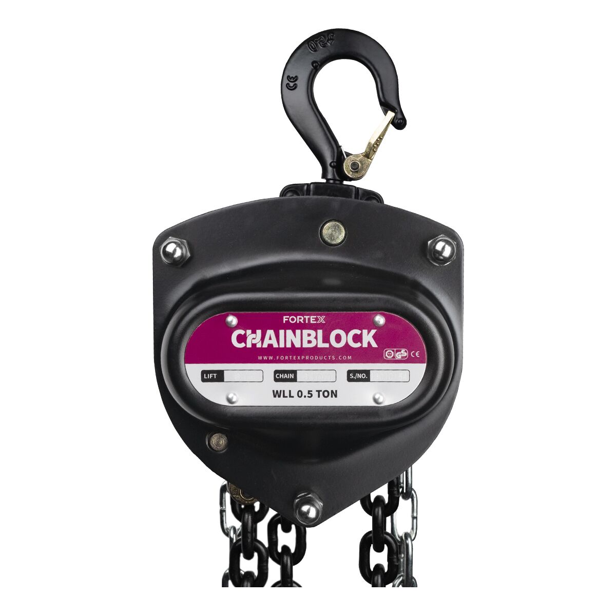 FORTEX Chain Block PRO MKII 0.5 ton - 10 meter - handtakel met overlastbeveiliging FORTEX Chain Block PRO MKII 0.5 ton - 10 meter - handtakel met overlastbeveiliging
