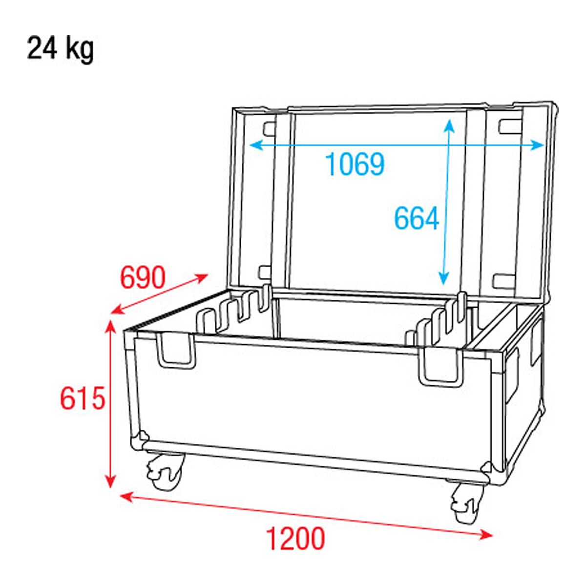 Showtec Case for 8x Sunstrip LED Premium Line - met accessoirevak Showtec Case for 8x Sunstrip LED Premium Line - met accessoirevak
