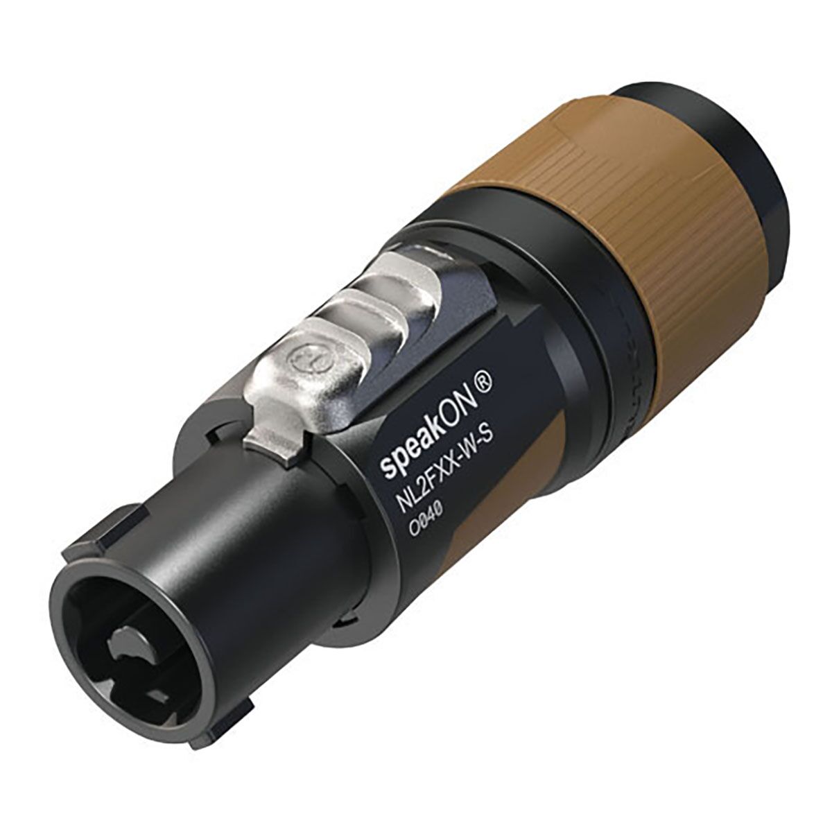 Neutrik® NL2FXX-W-S speakON 2P Cable Connector - S Zwarte/bruine behuizing - Kleine diameter kabels Neutrik® NL2FXX-W-S speakON 2P Cable Connector - S Zwarte/bruine behuizing - Kleine diameter kabels