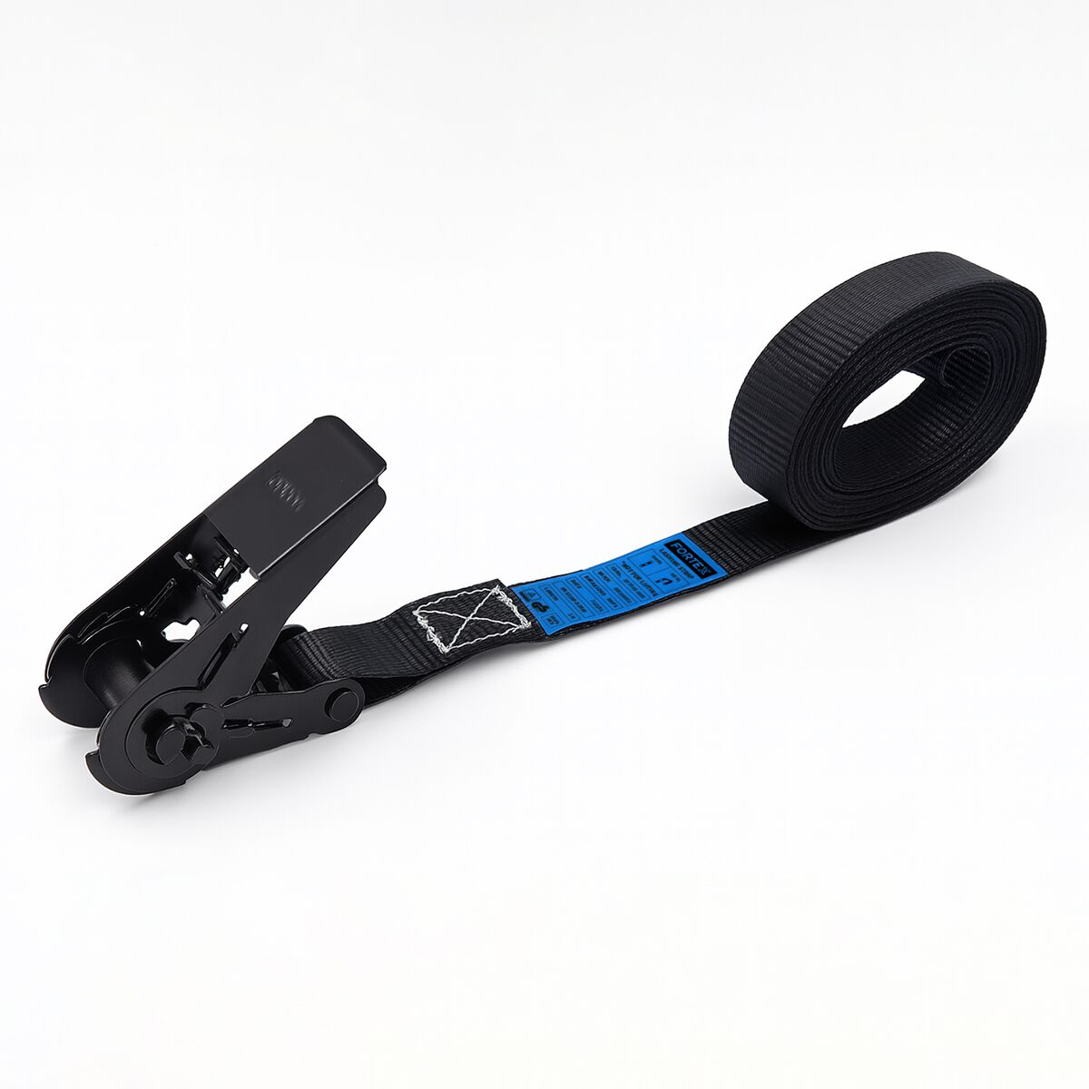 FORTEX 1-delige spanband met ratel - 25mm - 250/500daN - 6 meter zwart FORTEX 1-delige spanband met ratel - 25mm - 250/500daN - 6 meter zwart