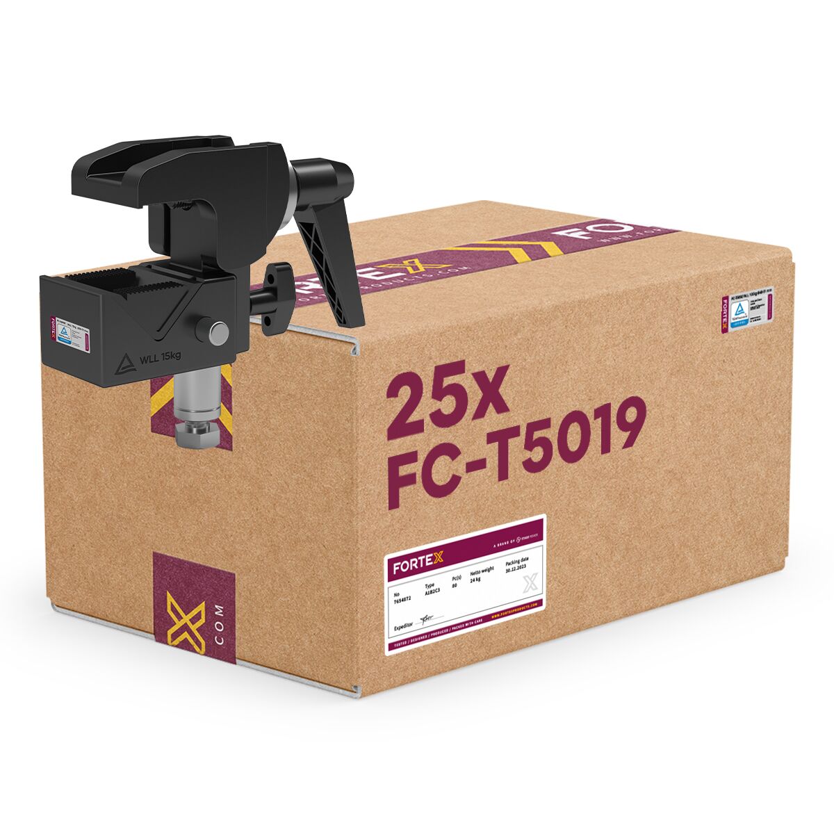 25× FORTEX Super Clamp 035 WLL 15kg 30-51mm zwart inclusief Spigot 25× FORTEX Super Clamp 035 WLL 15kg 30-51mm zwart inclusief Spigot