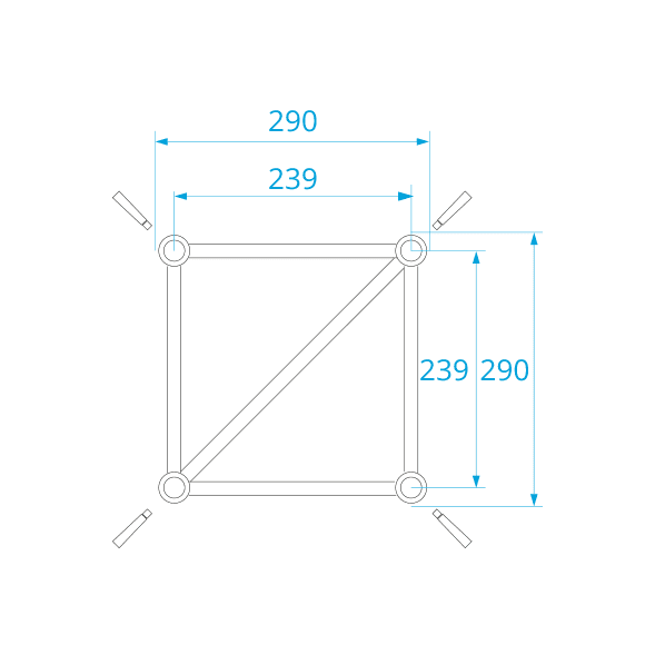 Prolyte X30V vierkant truss 100 cm Prolyte X30V vierkant truss 100 cm