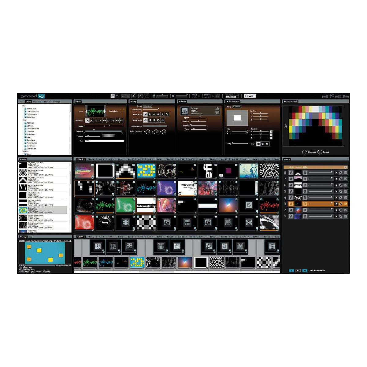 Arkaos Grand VJ 2.5 Videomixsoftware - bestuurbaar via MIDI - licentie Arkaos Grand VJ 2.5 Videomixsoftware - bestuurbaar via MIDI - licentie