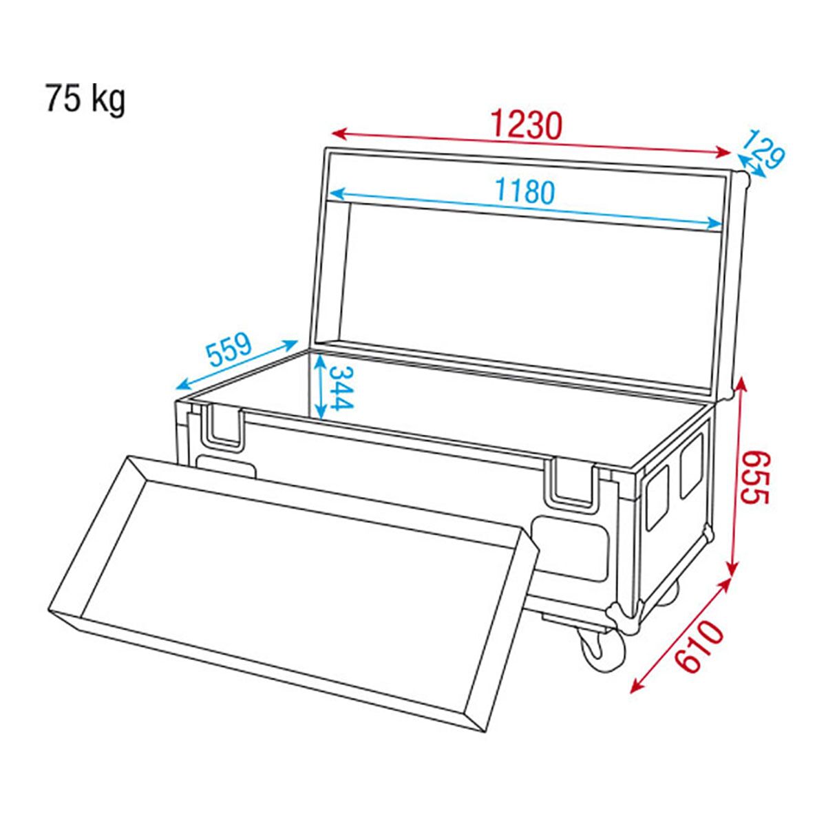 WENTEX® Pipe & Drape Flightcase – baseplate 30cm WENTEX® Pipe & Drape Flightcase – baseplate 30cm