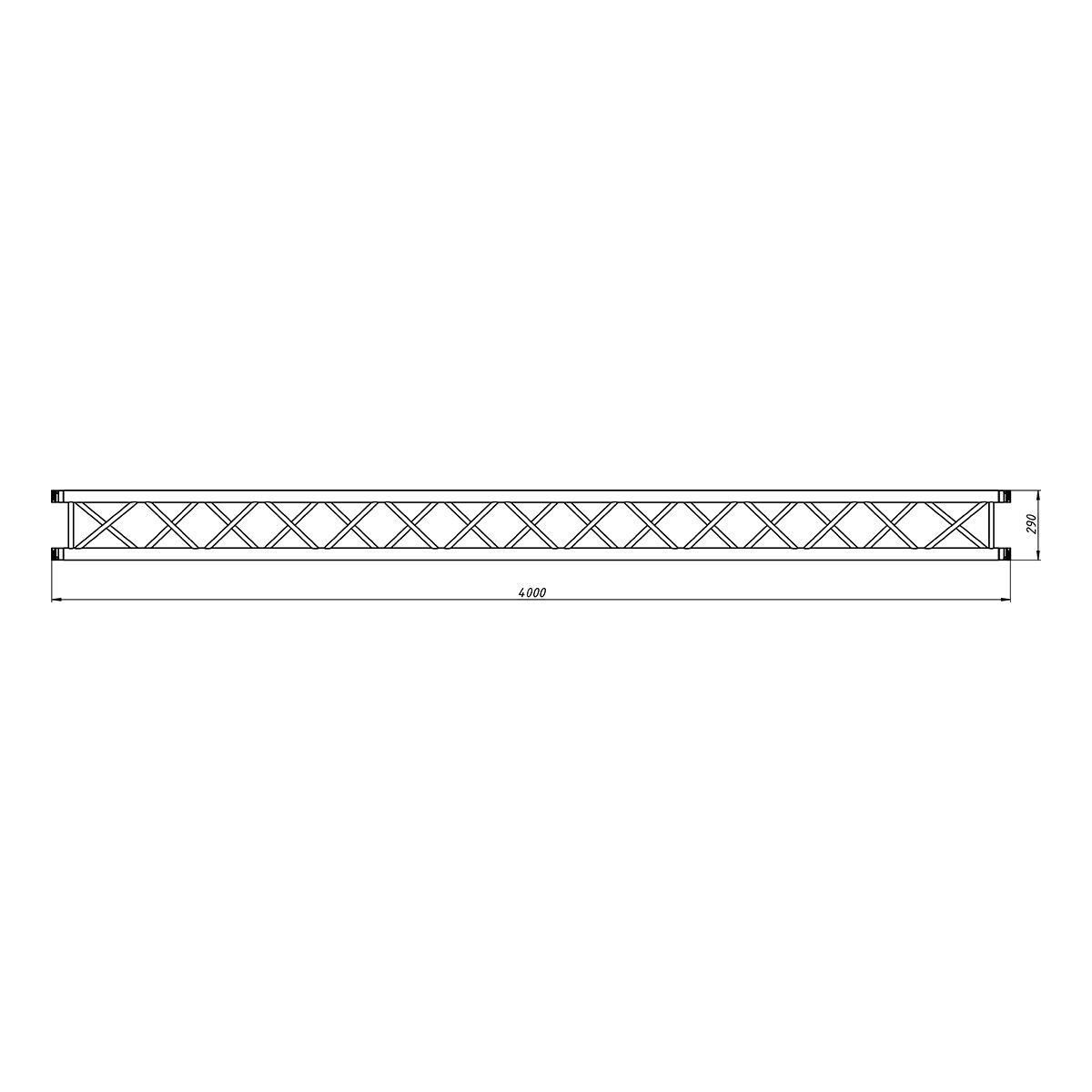 FORTEX FX34-L400 vierkant truss 400 cm zwart
