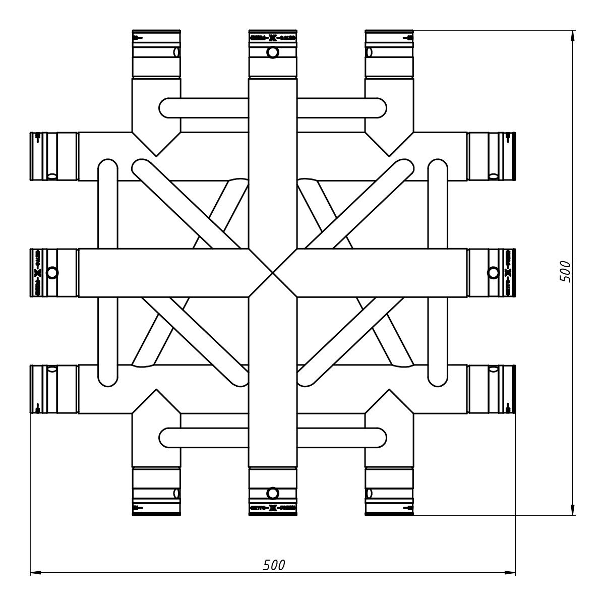 FORTEX FX33-C41 driehoek truss 4-weg kruis FORTEX FX33-C41 driehoek truss 4-weg kruis