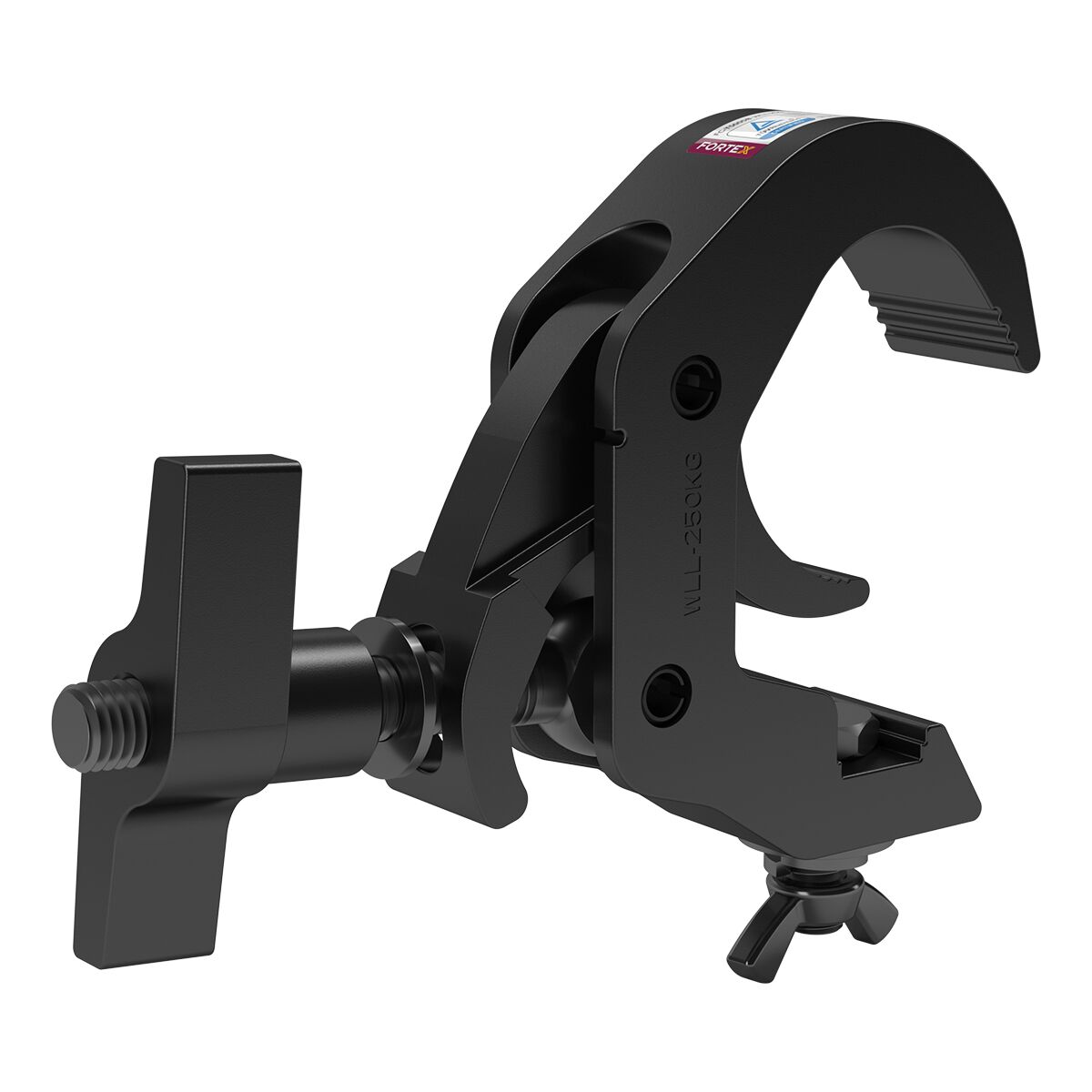 FORTEX Selflock Coupler truss klem WLL 250kg buis Ø48-51mm zwart FORTEX Selflock Coupler truss klem WLL 250kg buis Ø48-51mm zwart