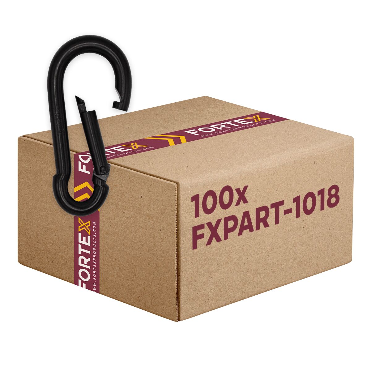 100x FORTEX Karabijnhaak 6x60mm WLL 120 kg zwart DIN 5299 gecertificeerd 100x FORTEX Karabijnhaak 6x60mm WLL 120 kg zwart DIN 5299 gecertificeerd