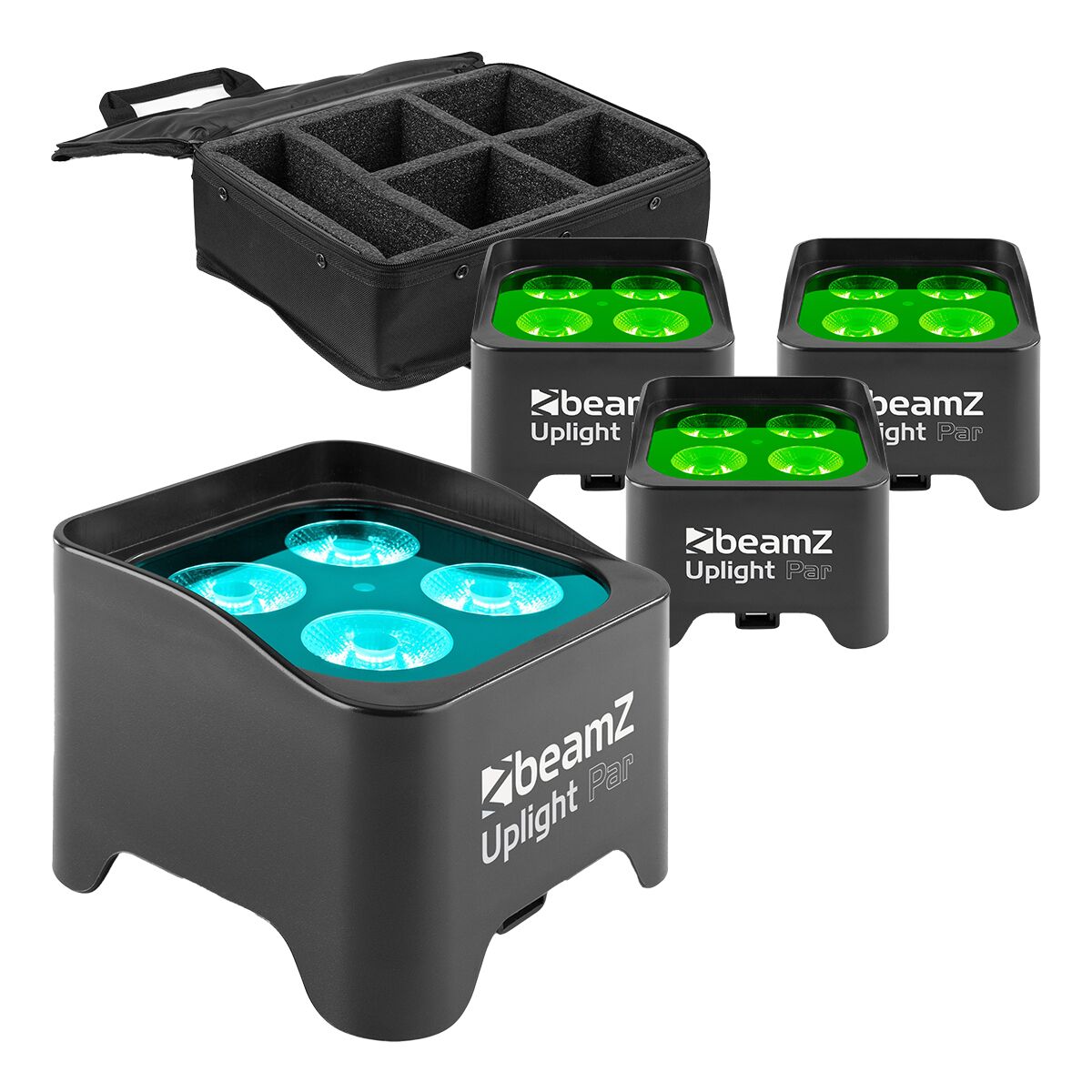 BeamZ BBP90 - Set van 4 BBP90 LED Uplighters met accu en tas BeamZ BBP90 - Set van 4 BBP90 LED Uplighters met accu en tas