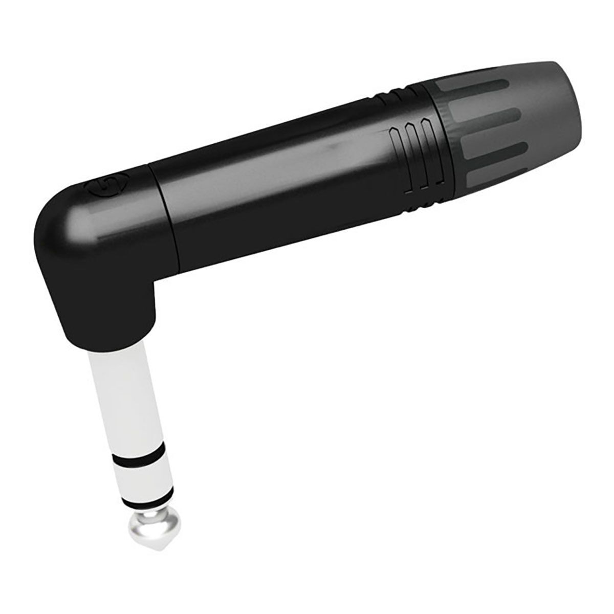 SEETRONIC Jack Plug 6.3 mm Stereo - 90° Zwarte behuizing - zwarte eindkap