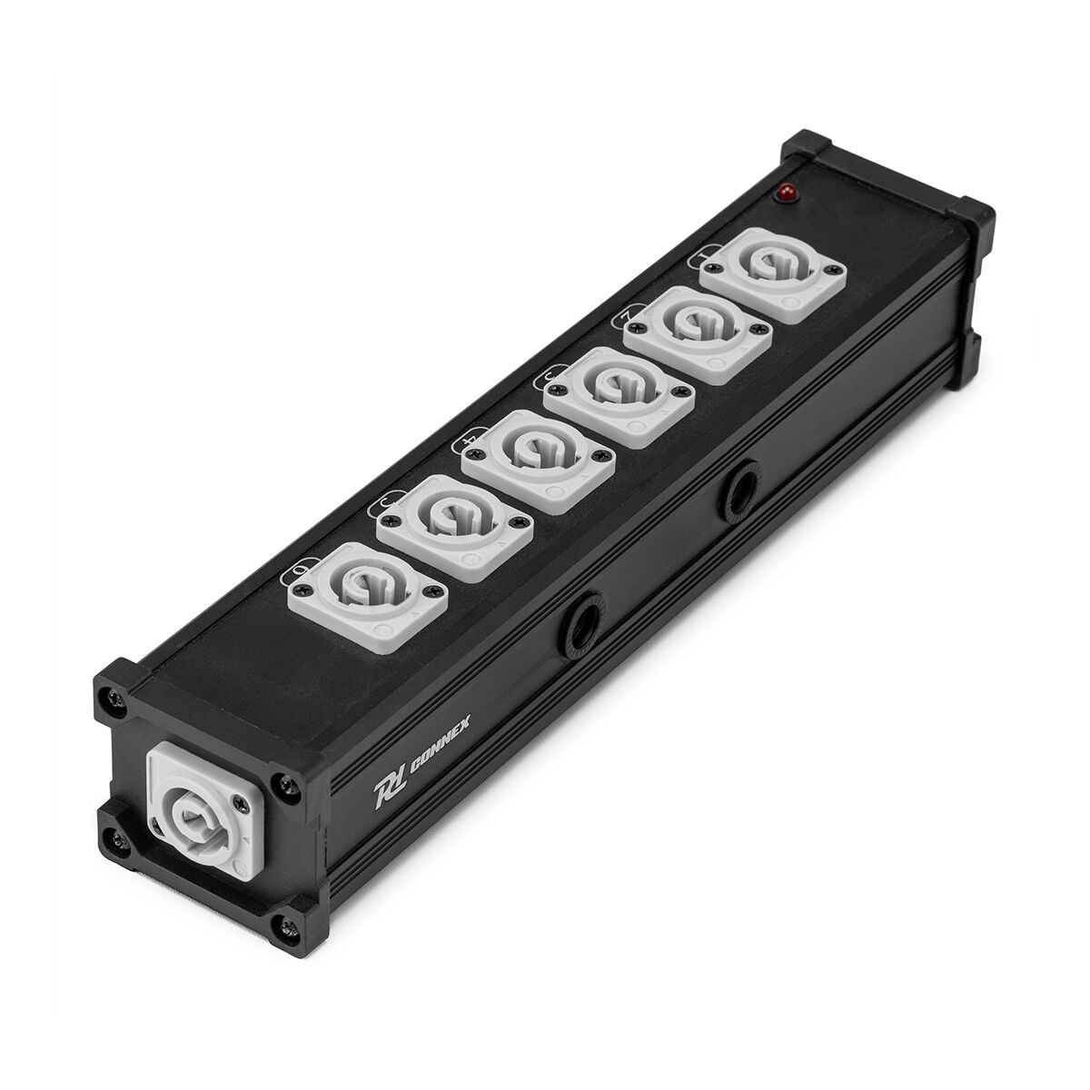 PD Connex PSB27 7-voudige stroomverdeler voor powerCON OUT en 1-IN Doorlus - zwart PD Connex PSB27 7-voudige stroomverdeler voor powerCON OUT en 1-IN Doorlus - zwart