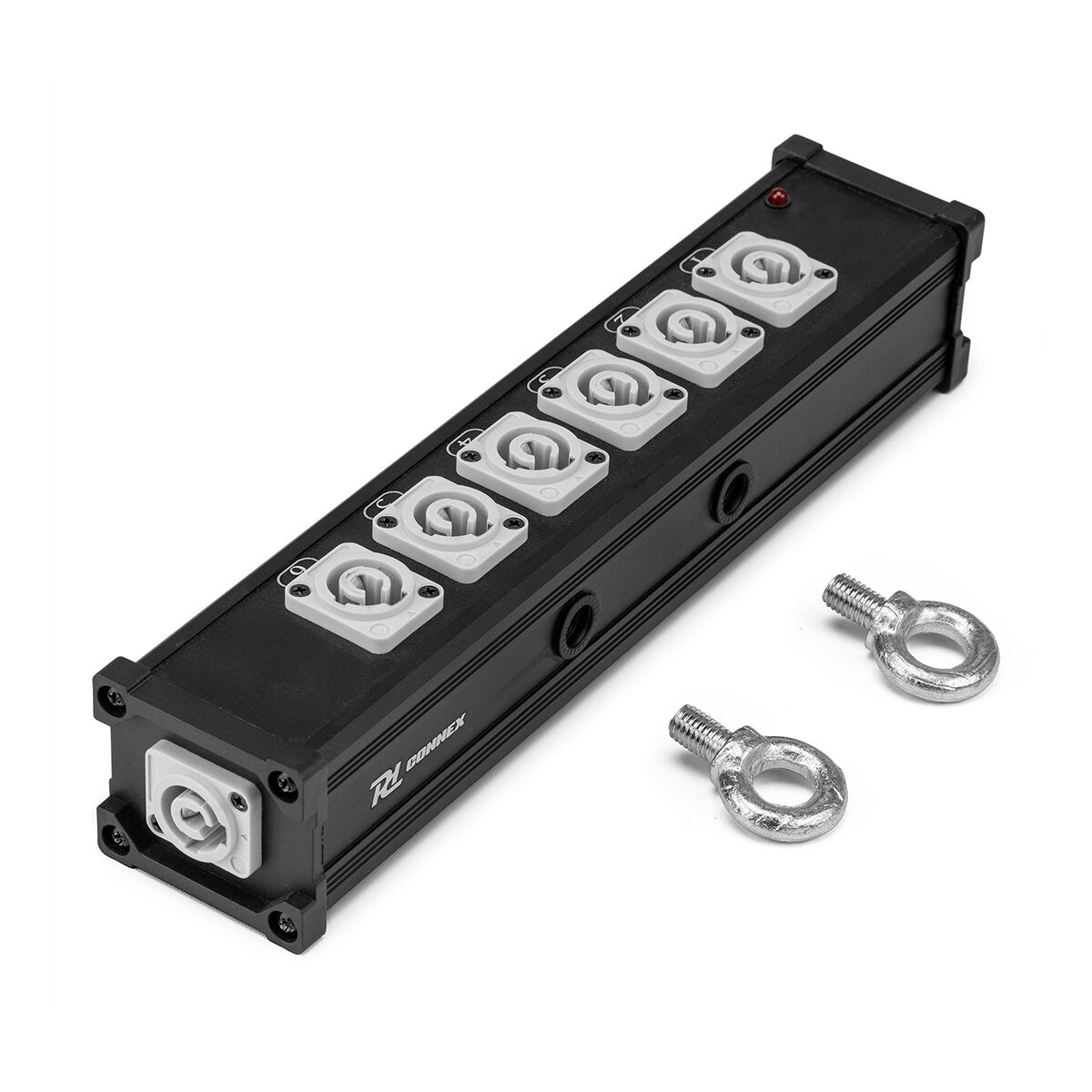 PD Connex PSB27 7-voudige stroomverdeler voor powerCON OUT en 1-IN Doorlus - zwart PD Connex PSB27 7-voudige stroomverdeler voor powerCON OUT en 1-IN Doorlus - zwart