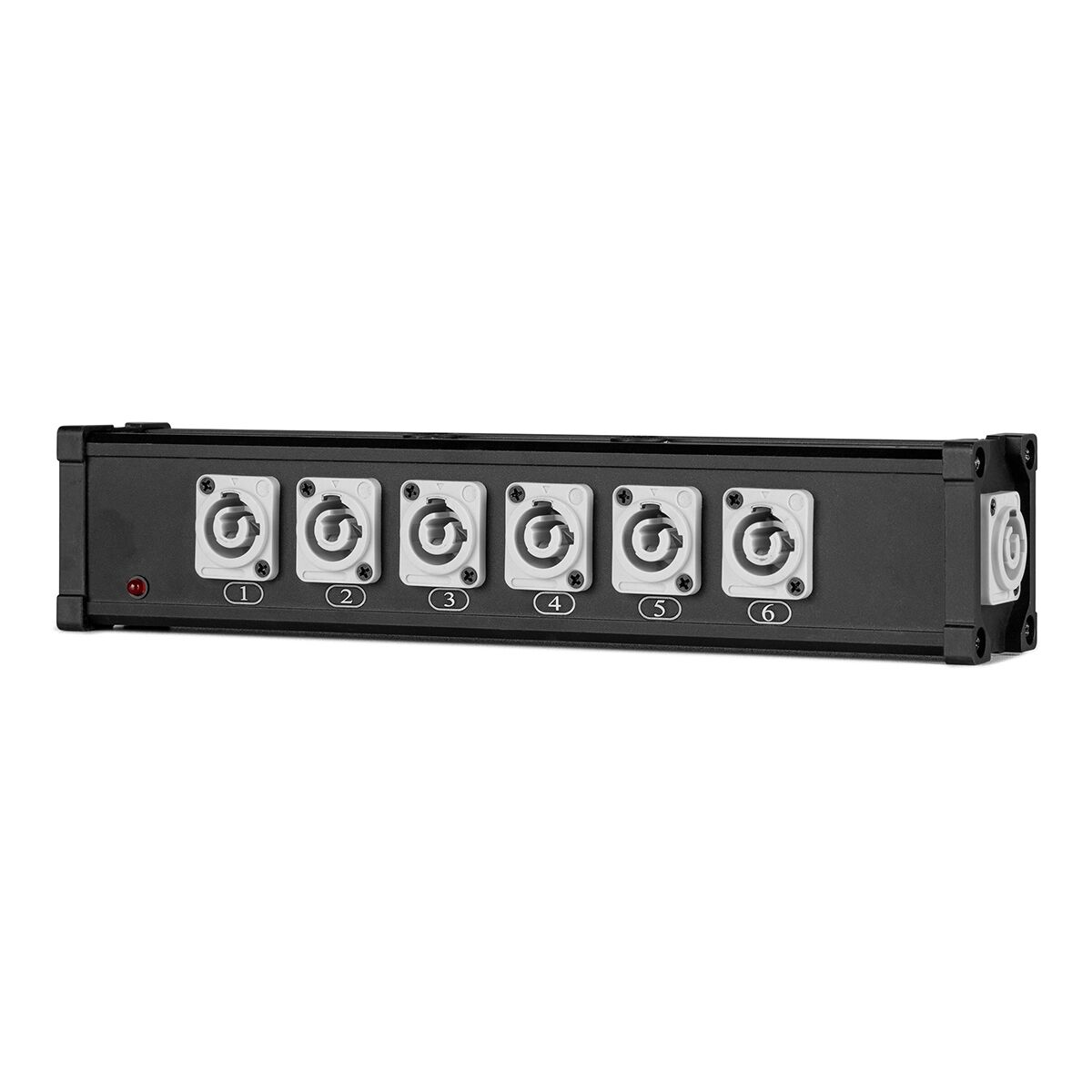 PD Connex PSB27 7-voudige stroomverdeler voor powerCON OUT en 1-IN Doorlus - zwart PD Connex PSB27 7-voudige stroomverdeler voor powerCON OUT en 1-IN Doorlus - zwart