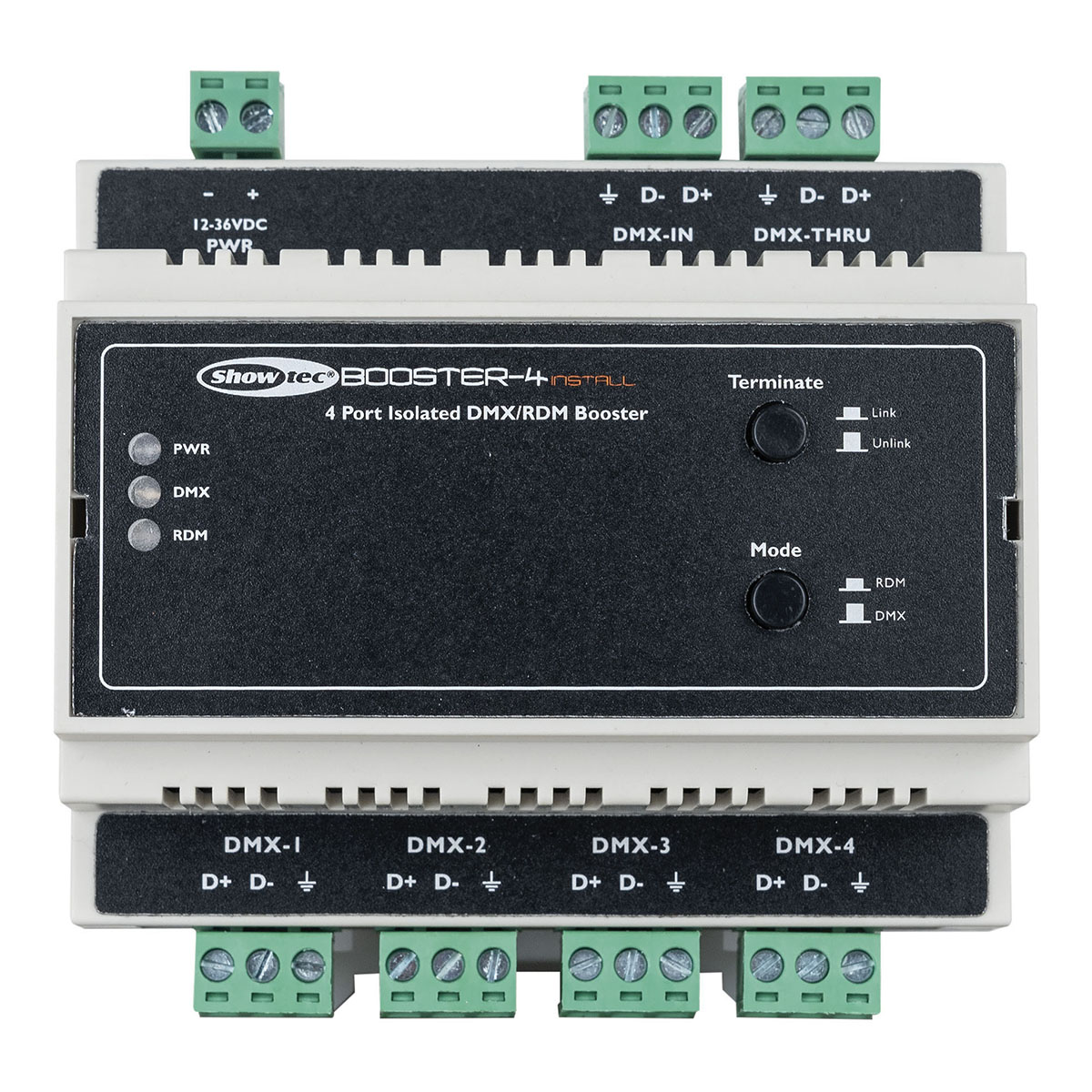 Showtec Booster-4 Install Din-rail