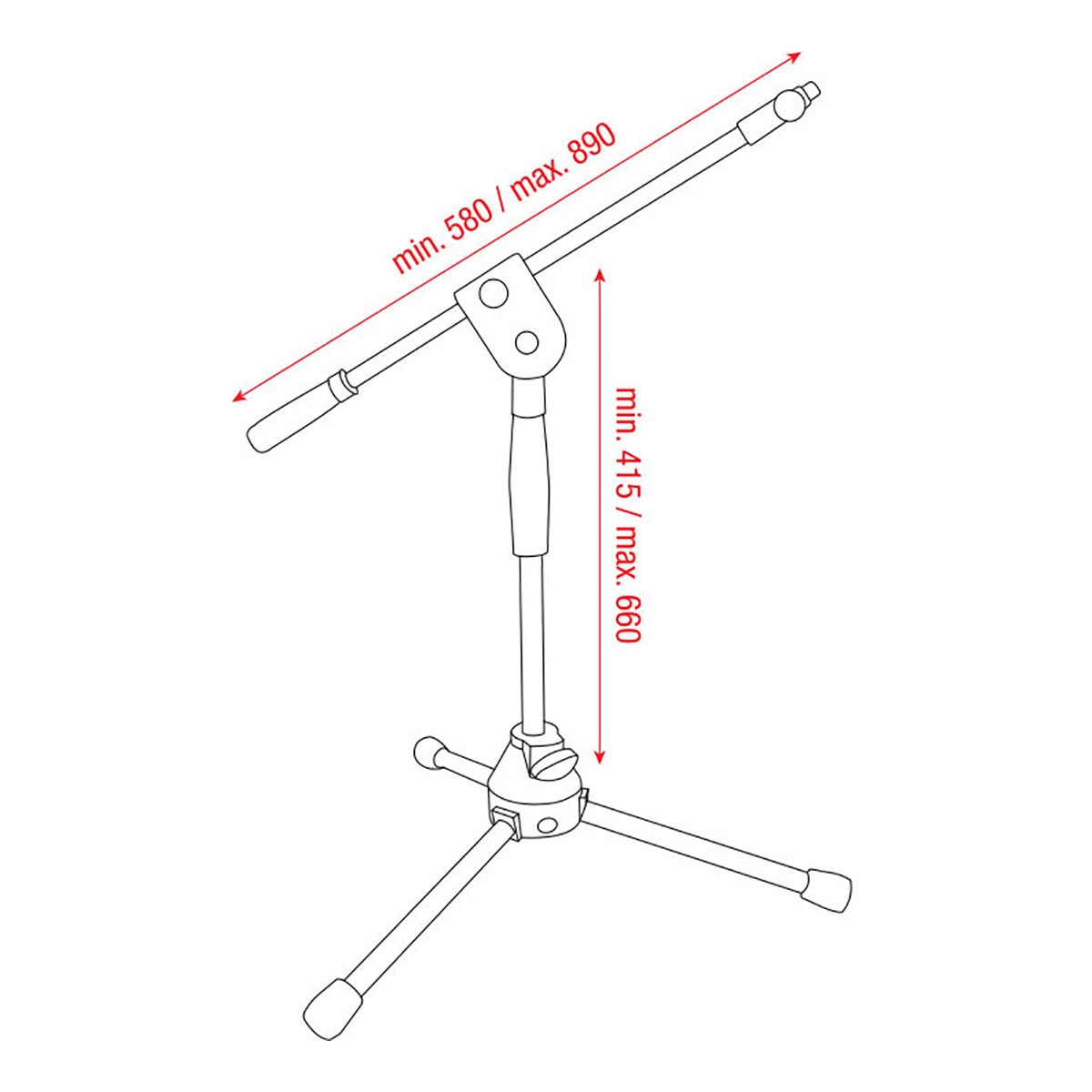 Showgear Microphone Stand Ergo2 415-660mm Showgear Microphone Stand Ergo2 415-660mm